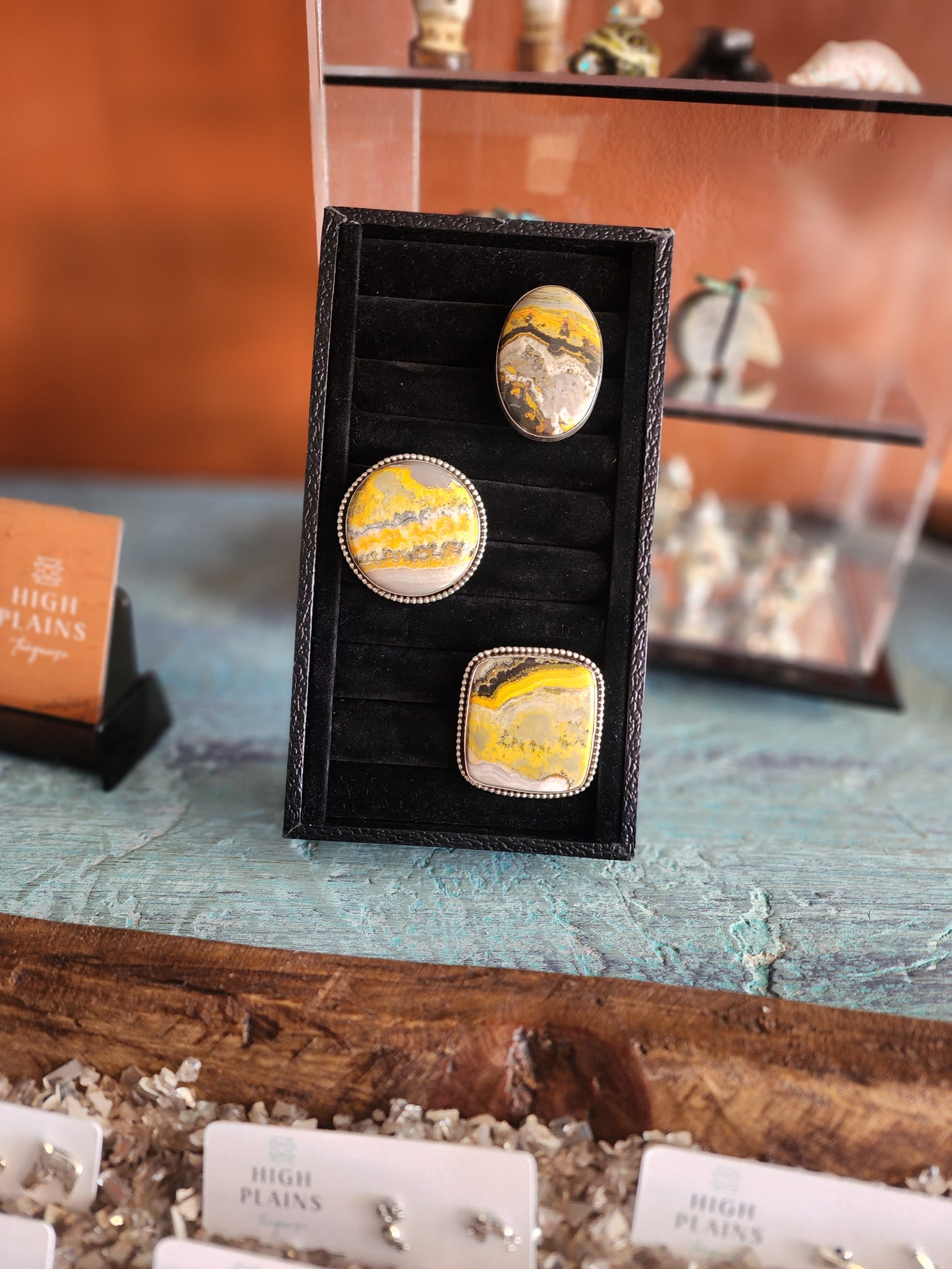 Bumblebee Jasper Square Statement Ring