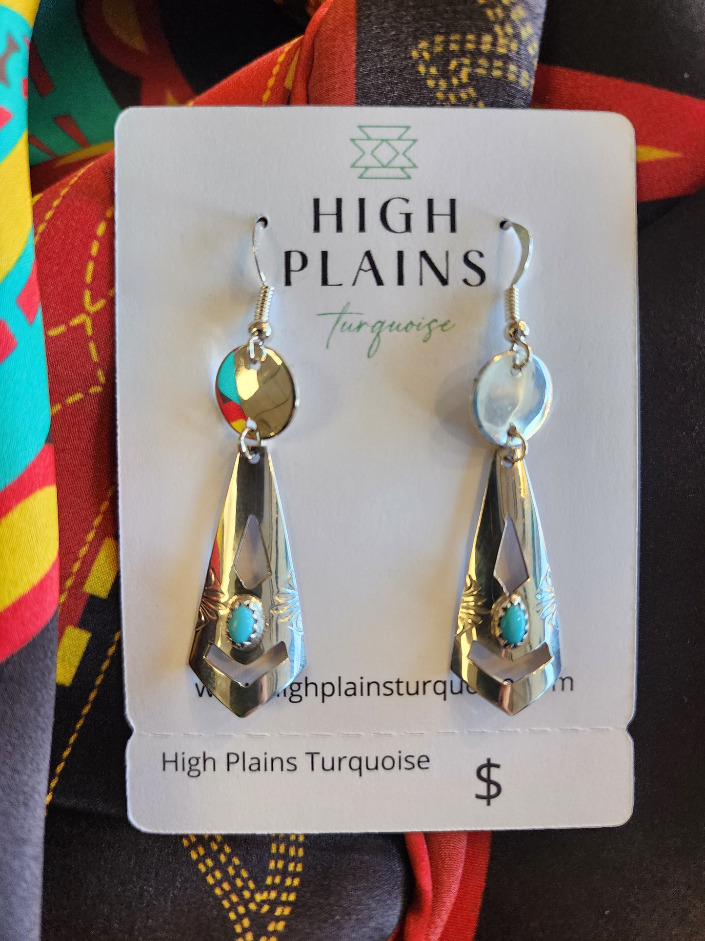 Bernice Sandoval Sterling Silver Earrings with Turquoise accent