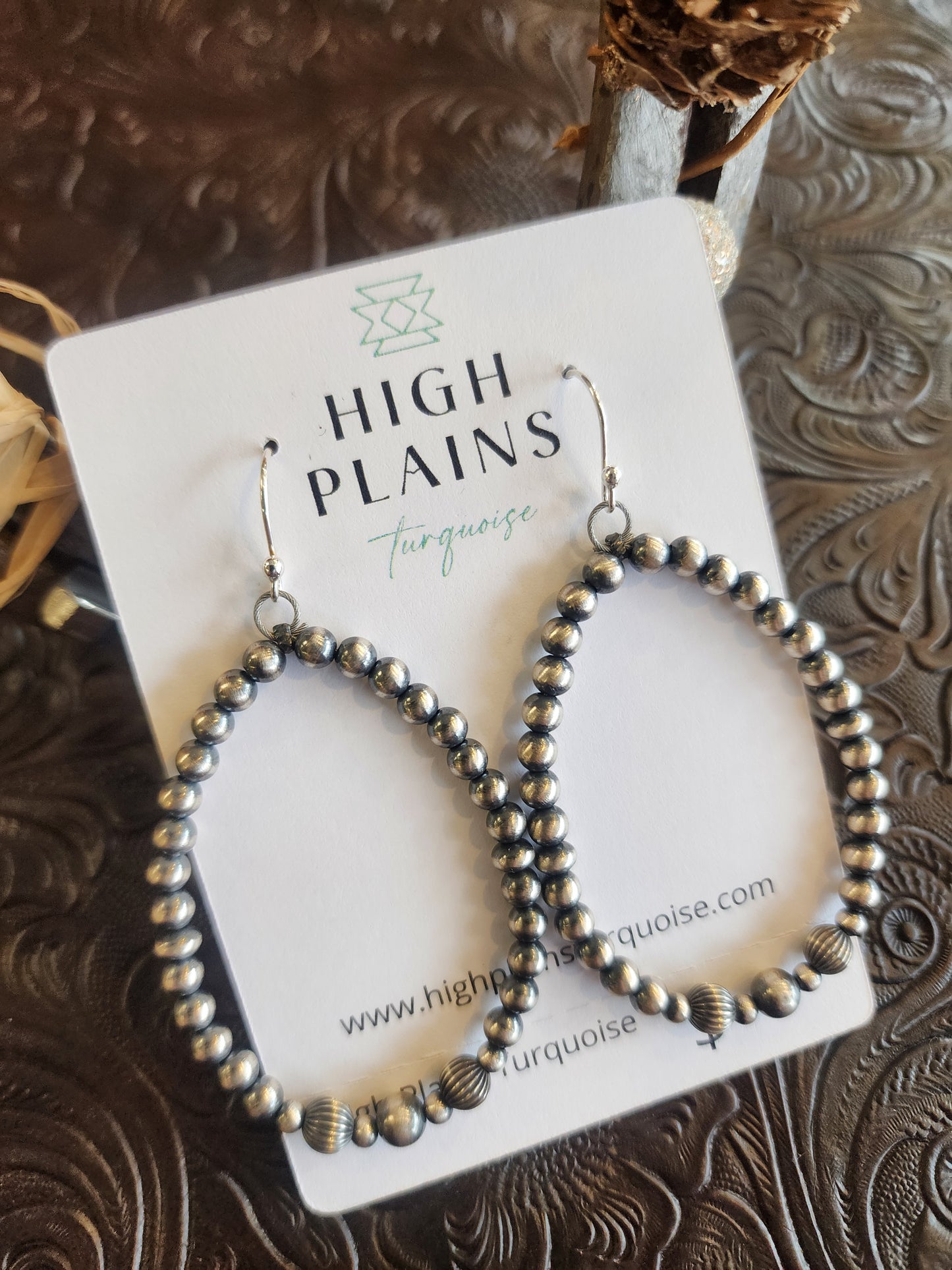 Sterling Silver Multi Beaded Hoop Earrings