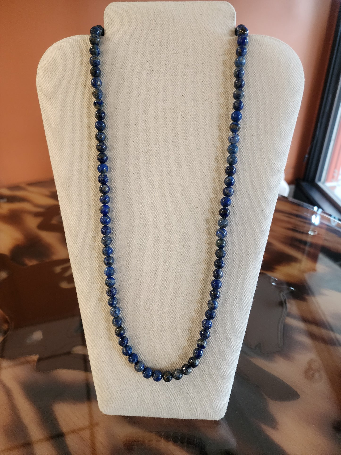 8mm Natural Matte Lapis Lazuli Beads - 29"