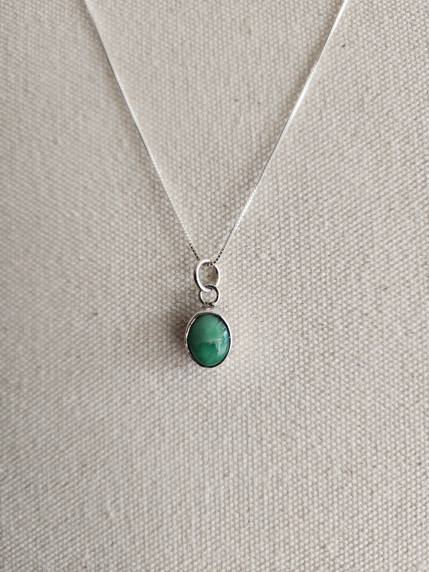 Kingman Turquoise Smooth Bezel Pendant Necklace - 18"