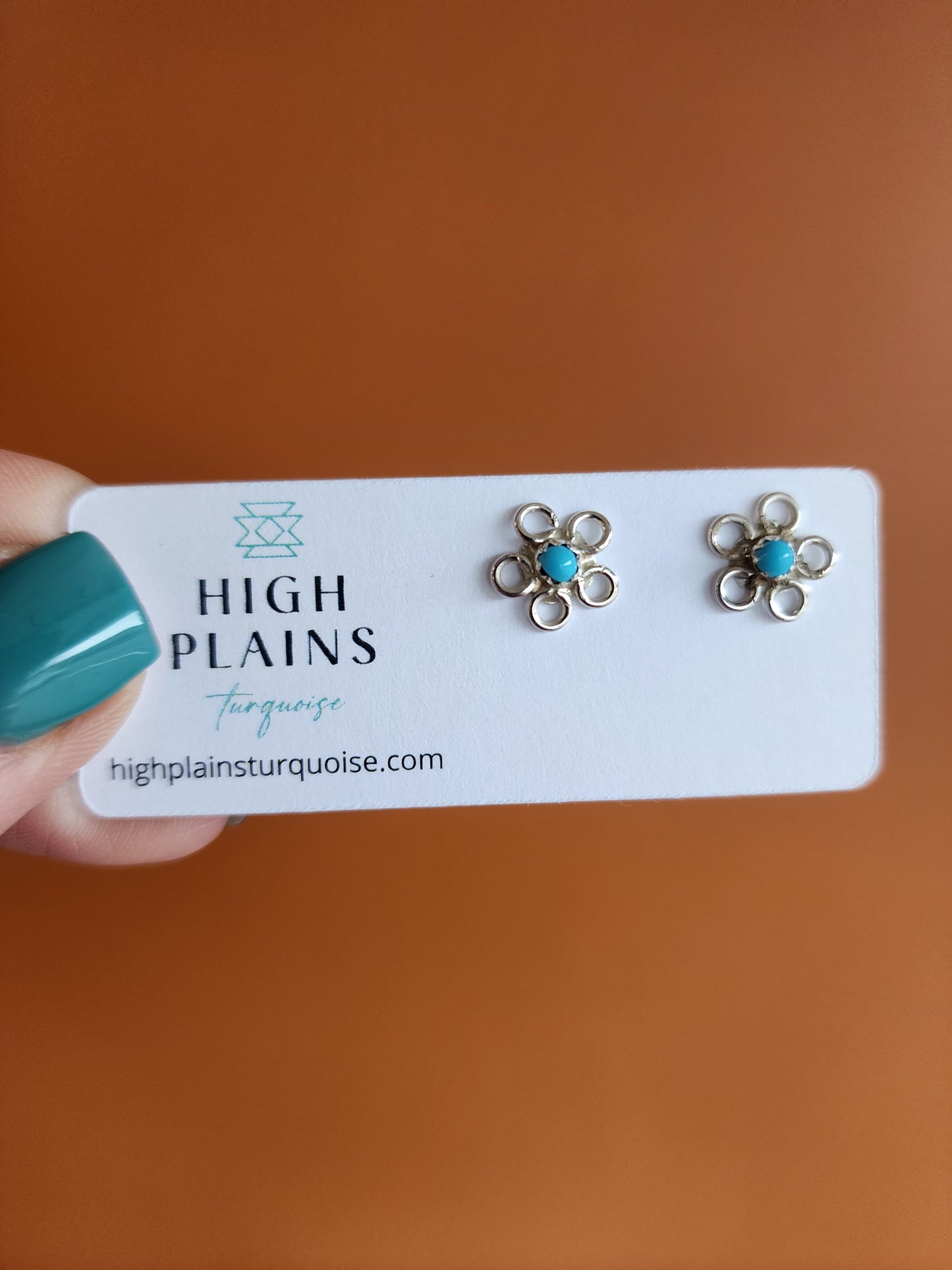 Mini Floral Sterling Silver Stone Accent Earrings