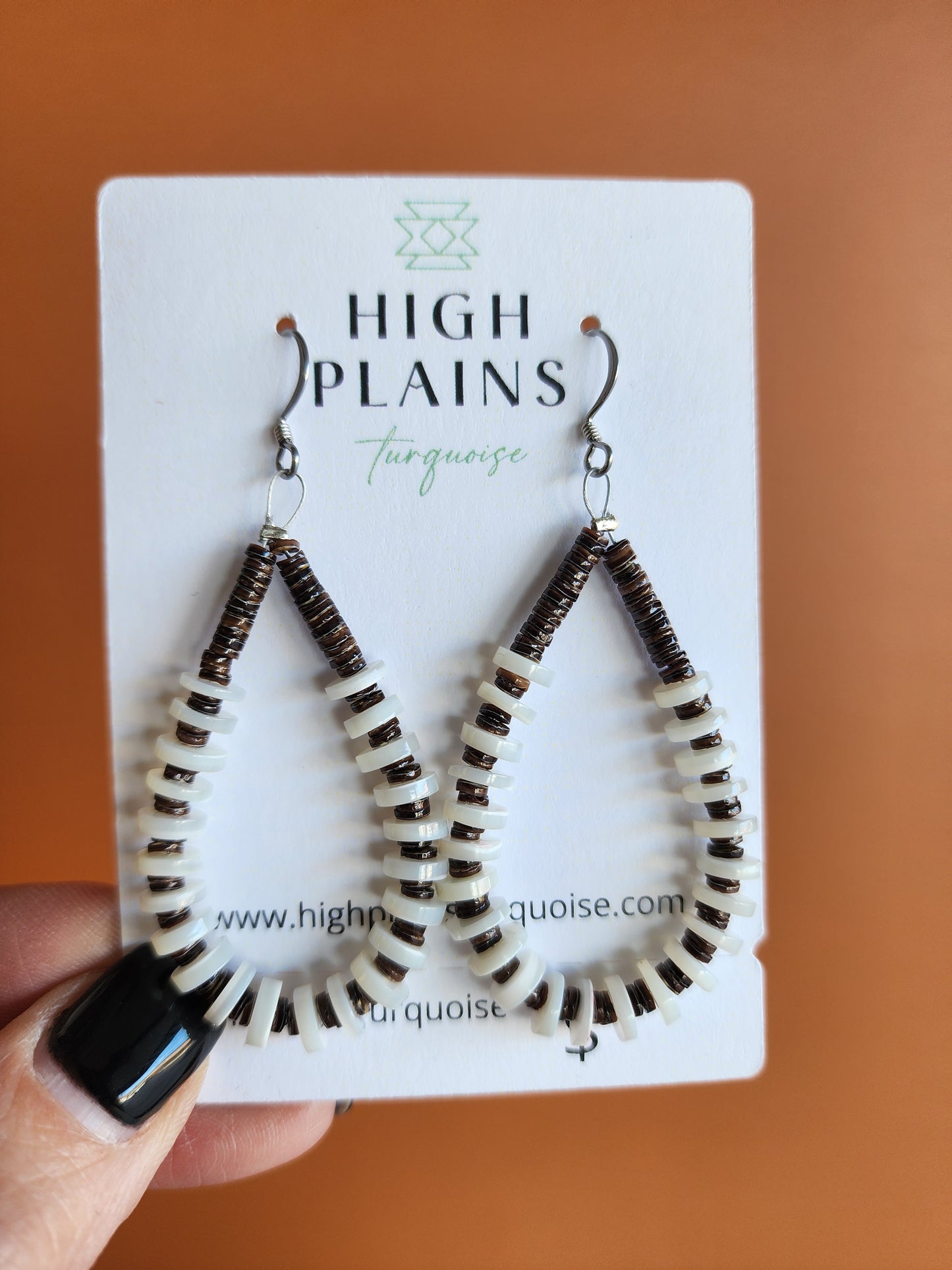 Santo Domingo Mother of Pearl Heishi Earrings
