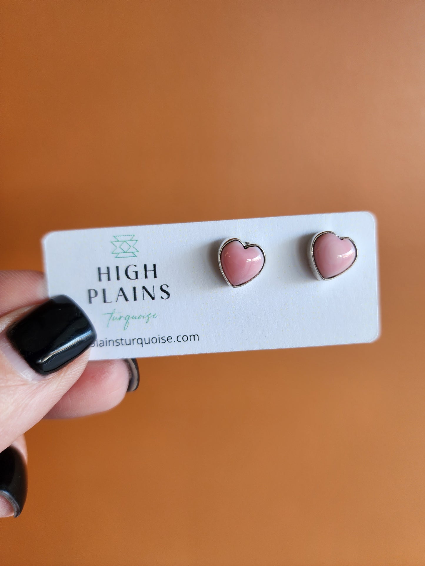 Petite Pink Conch Heart Earrings