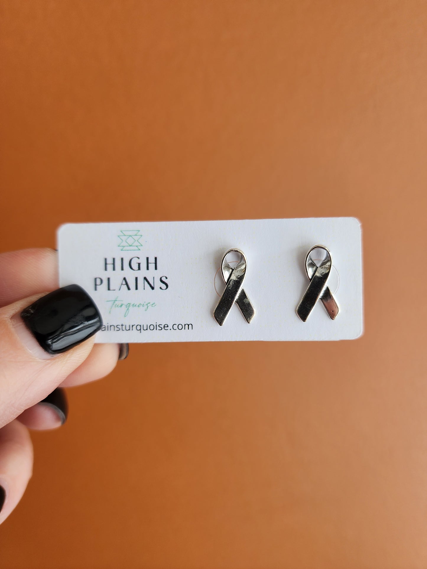 Sterling Silver Cause Ribbon Earrings