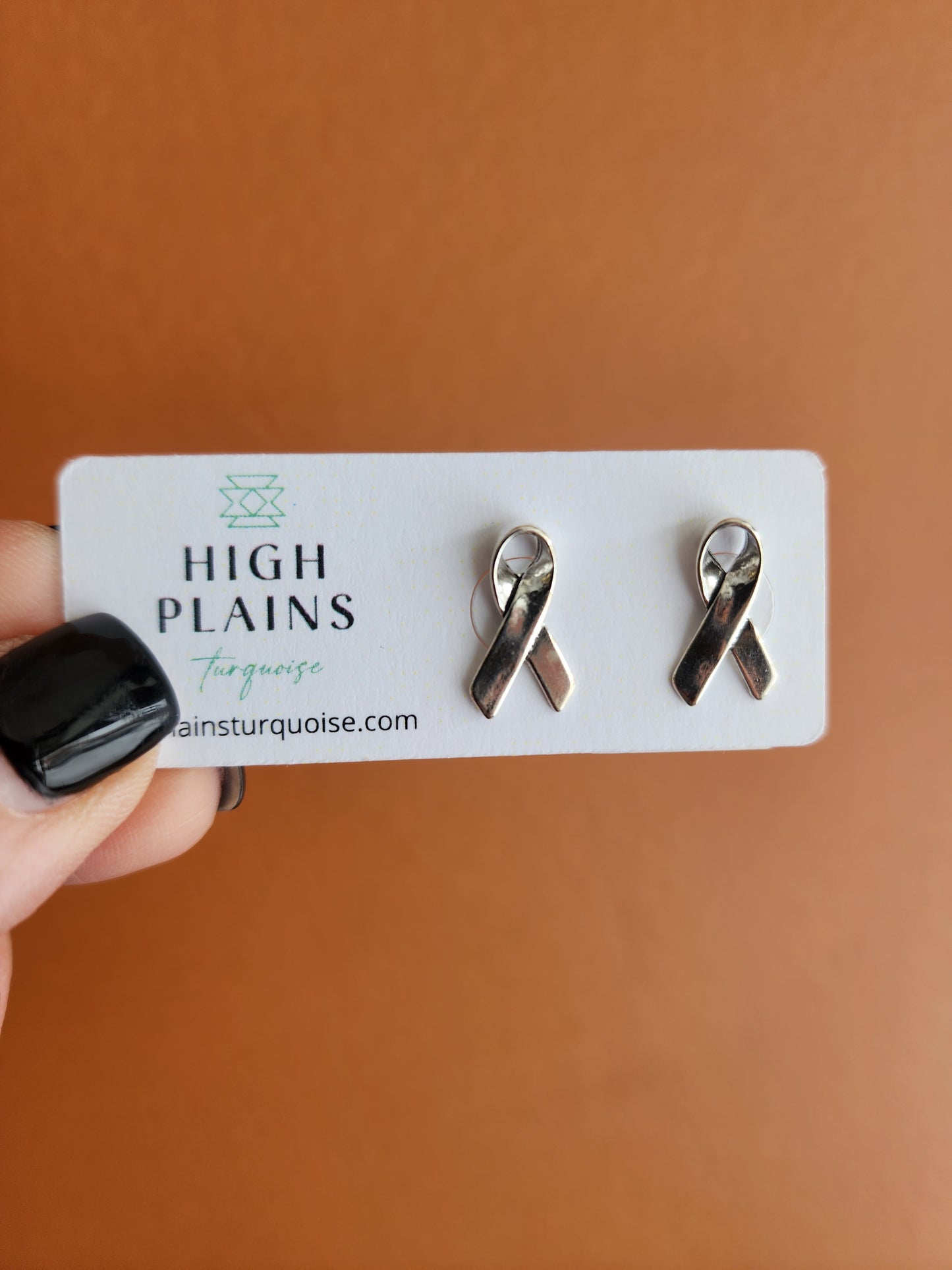 Sterling Silver Cause Ribbon Earrings