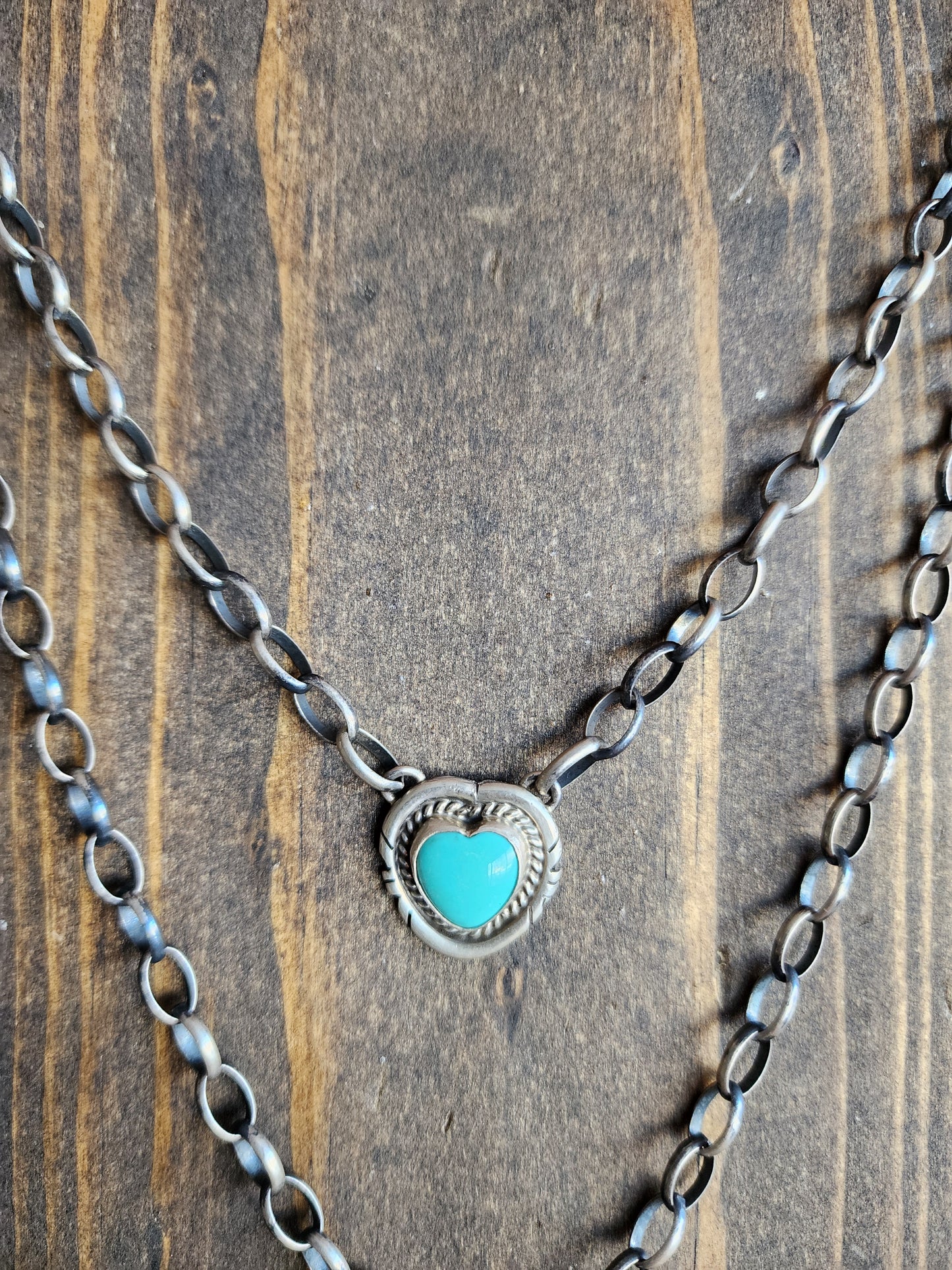 Kingman Turquoise Heart Necklace