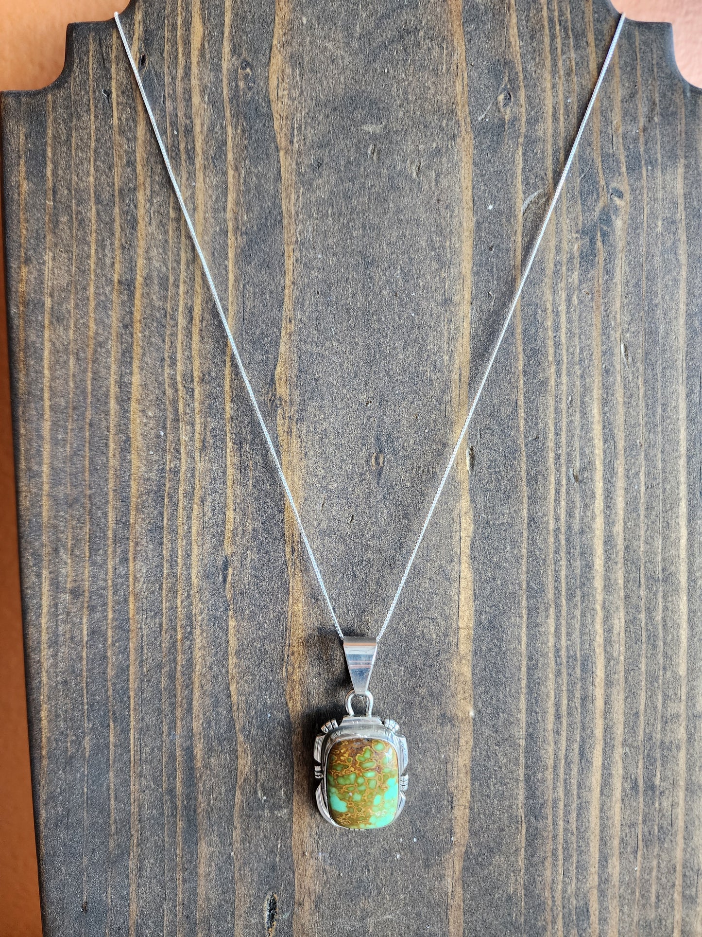 Rectangle Royston Turquoise Pendant Necklace