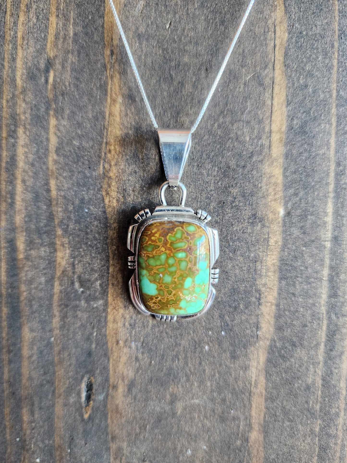 Rectangle Royston Turquoise Pendant Necklace