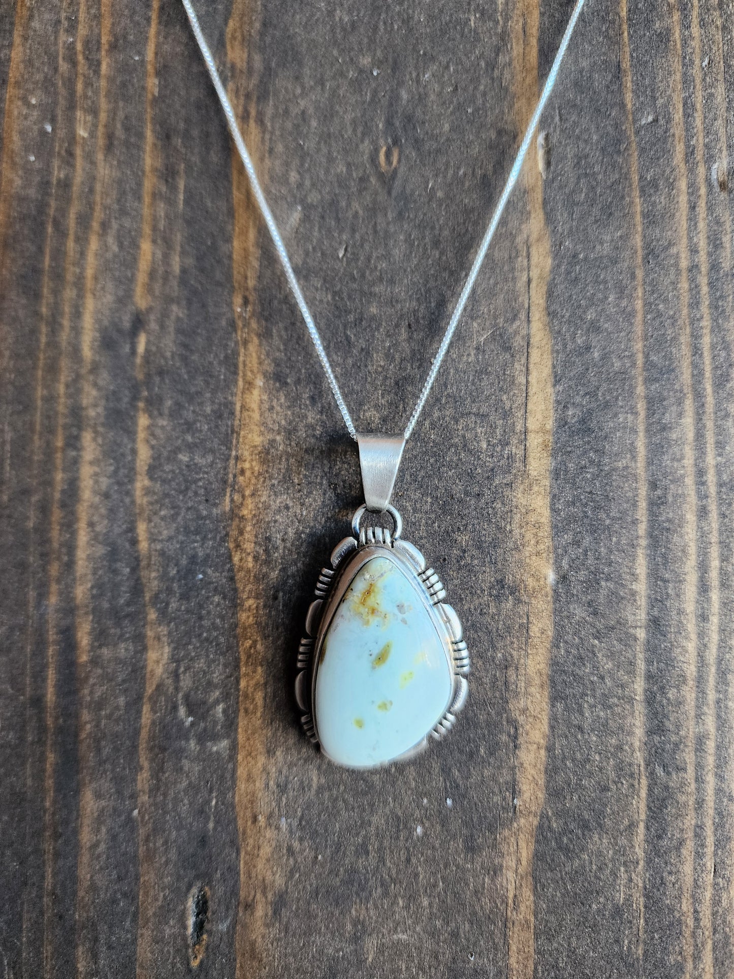 Palomino Necklace with Sterling Silver Sawtooth accent