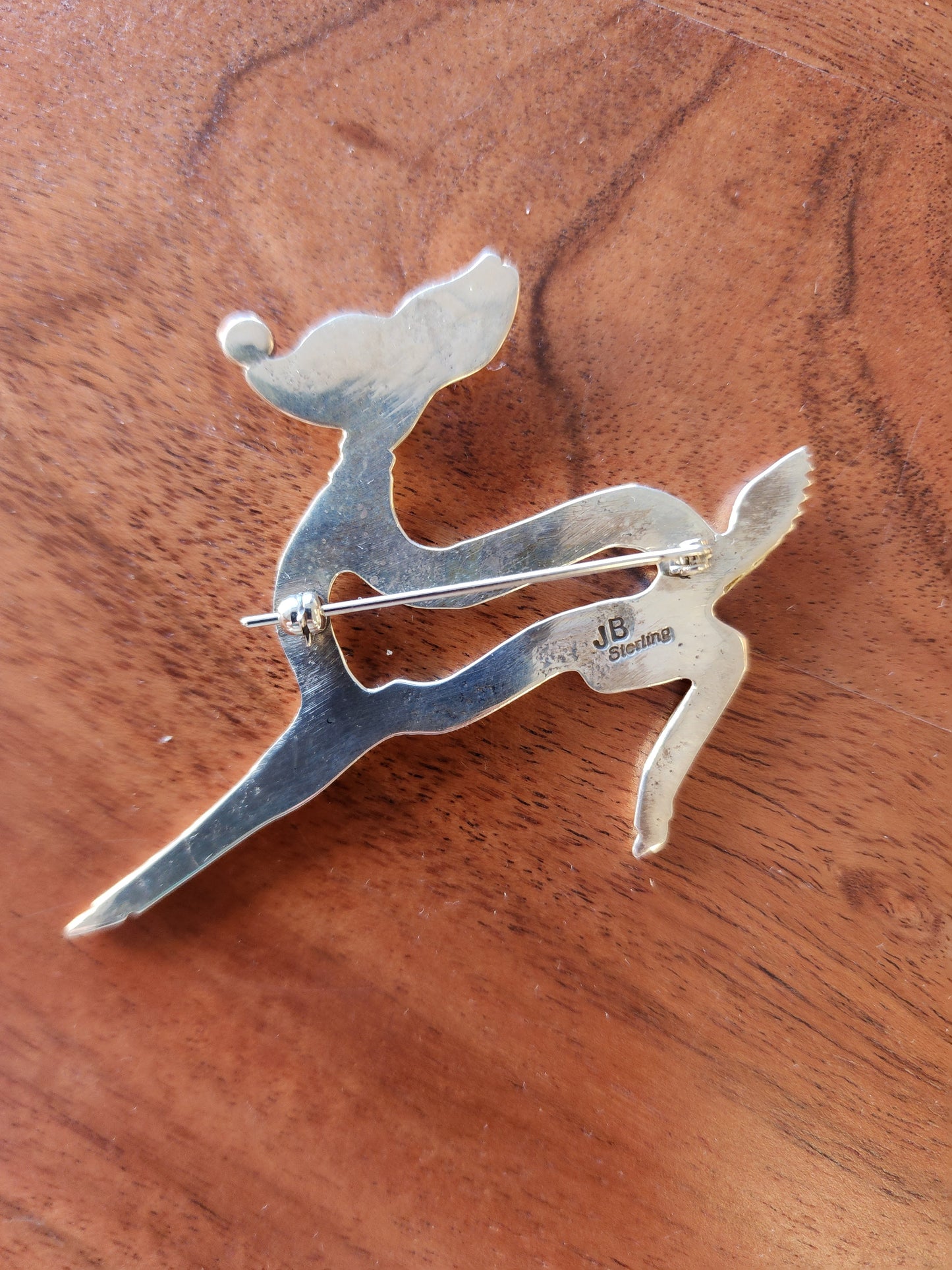Large Sterling Silver Reindeer with Turquoise and Coral accents