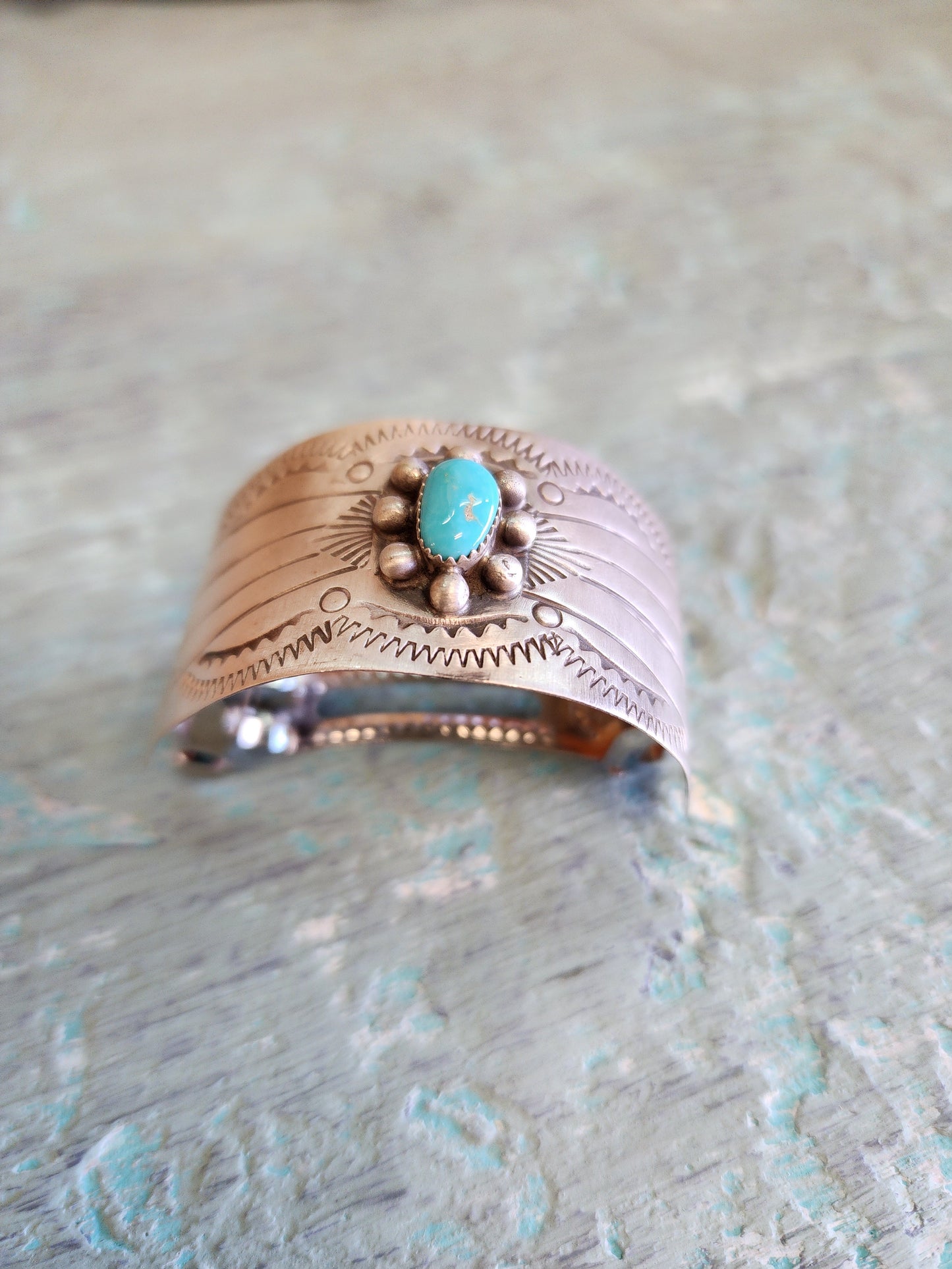 Sterling Silver Kingman Turquoise Hair Clip