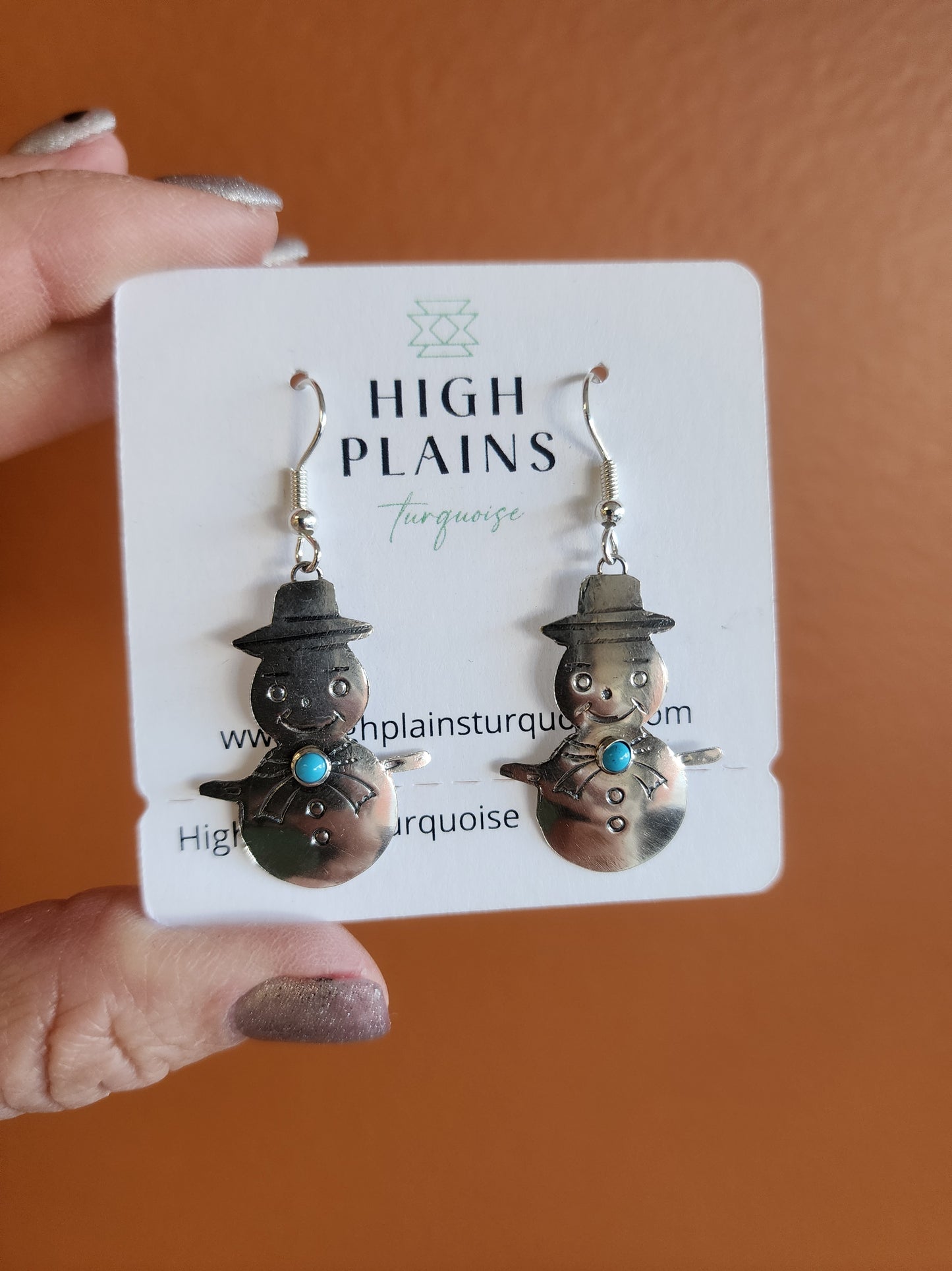 Sterling Silver Snowman Earrings