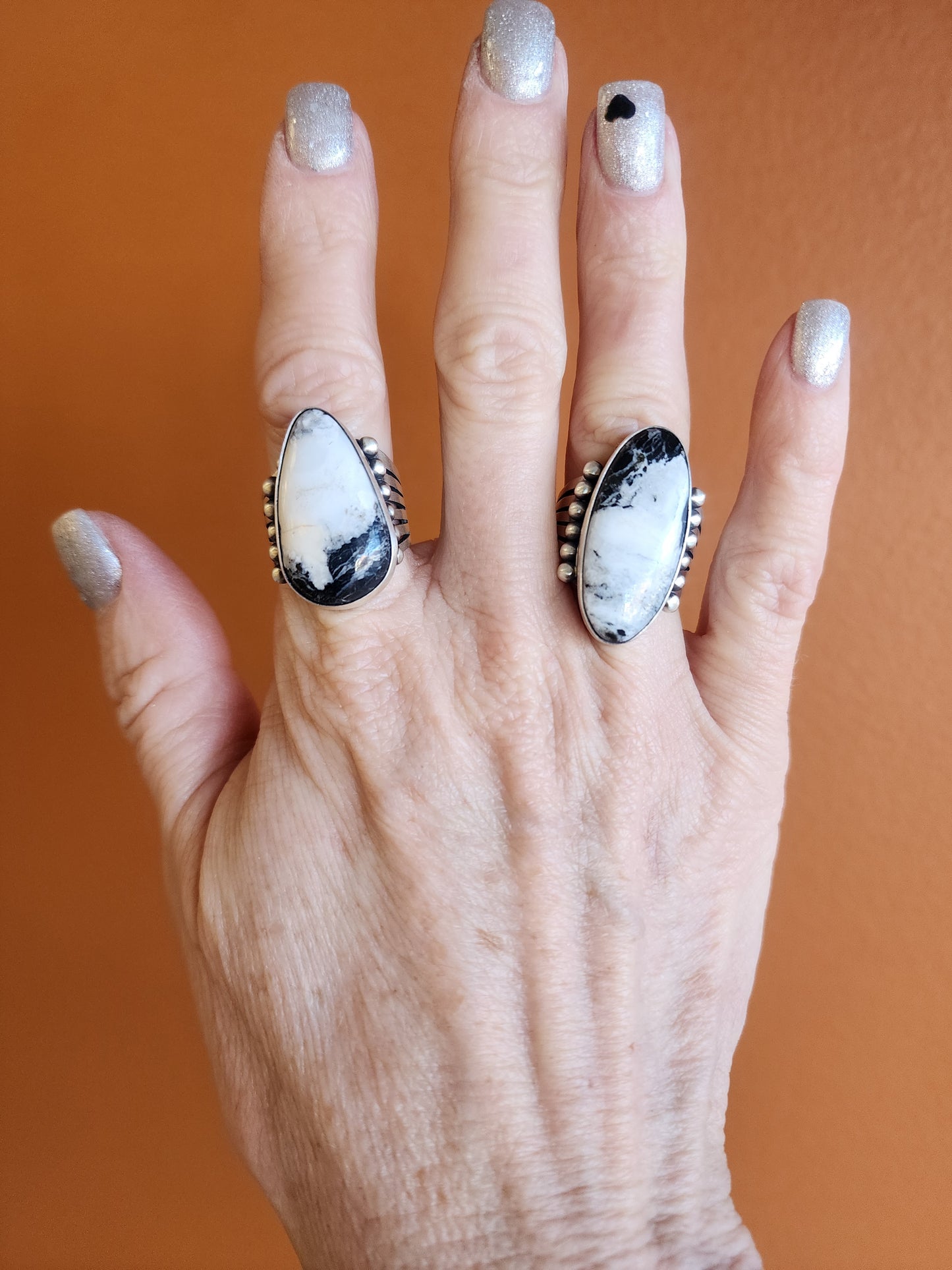 White Buffalo Wide Band Ring