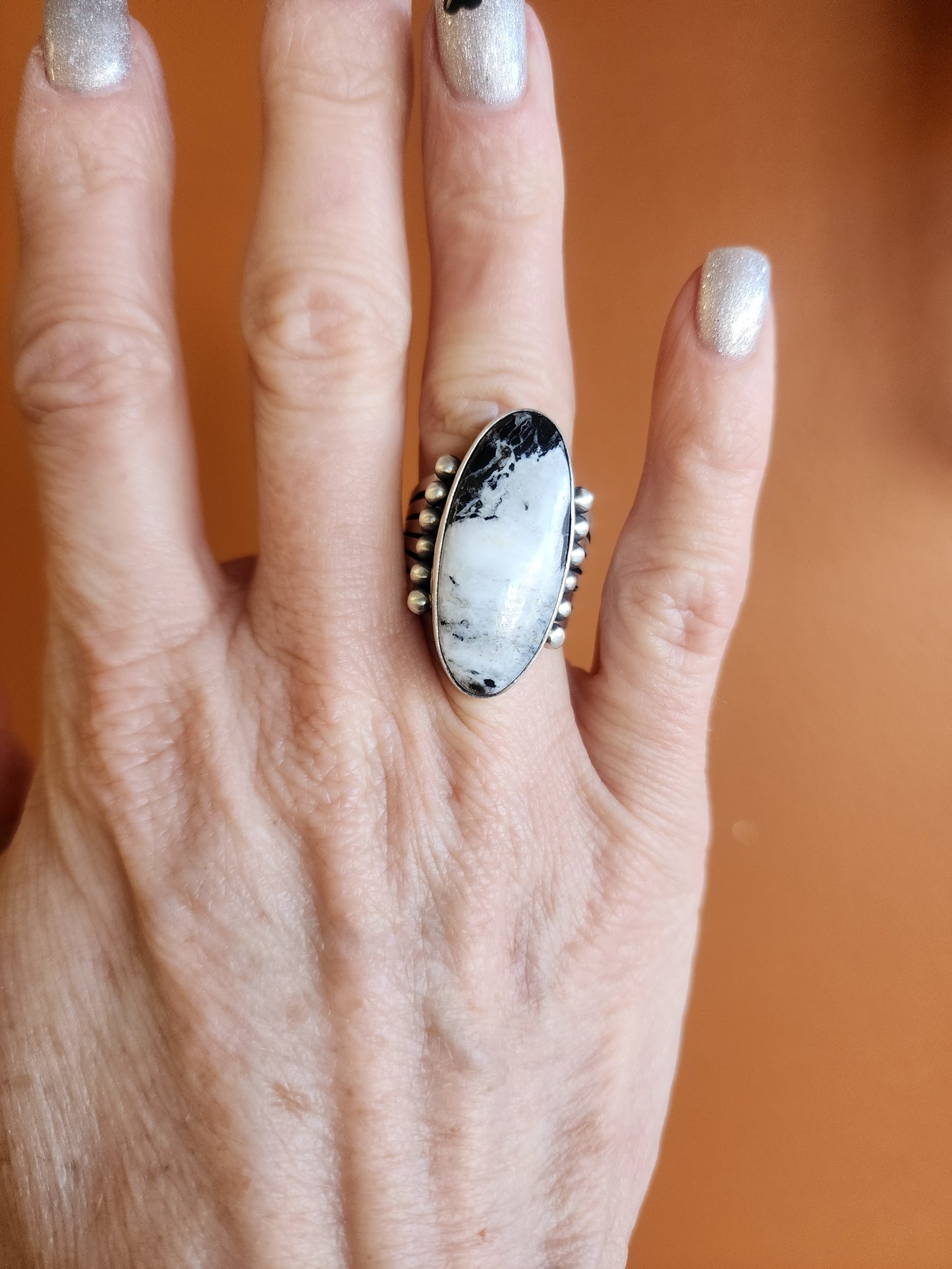 White Buffalo Wide Band Ring