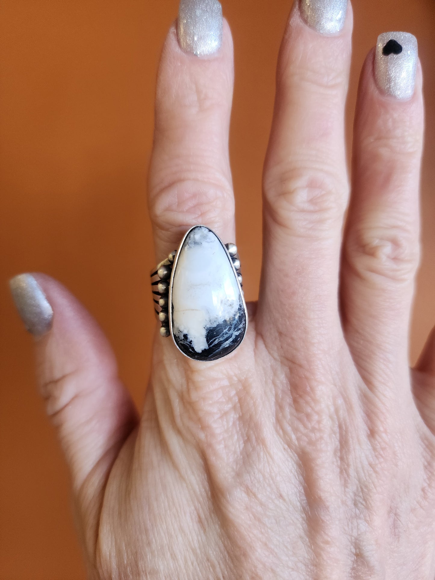 White Buffalo Wide Band Ring