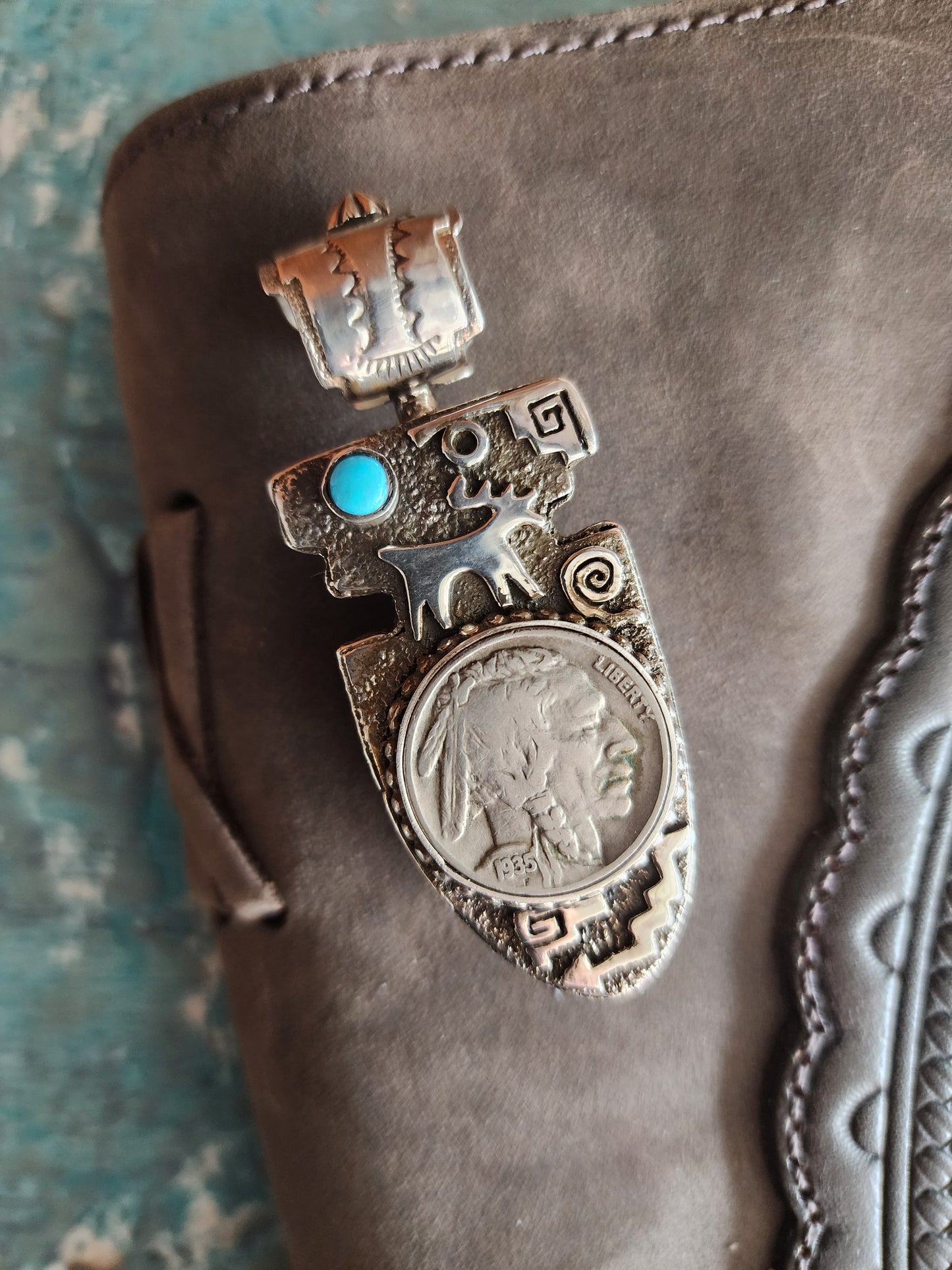 Tony Chino Acoma Pueblo Reversible Pendant