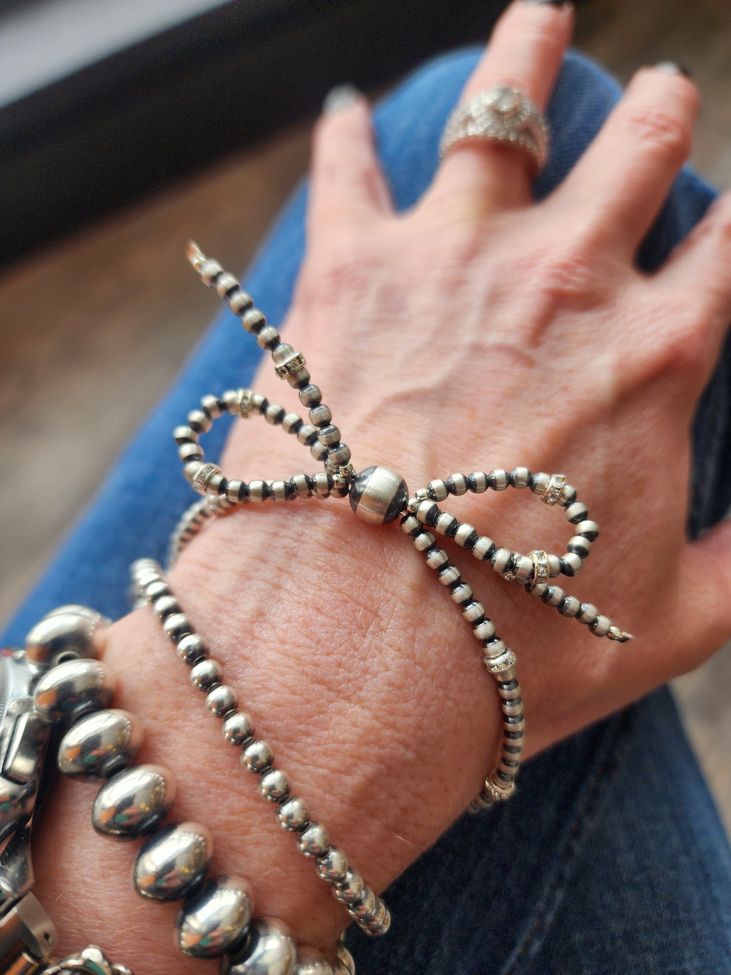 Petite Sterling Silver Bowtie Bling Bracelet