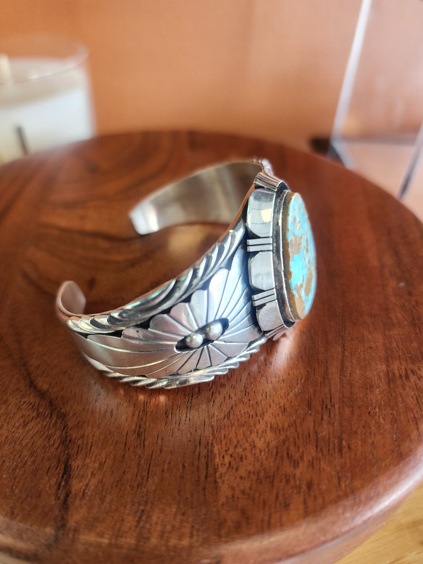 Navajo Sterling Silver Dry Creek Turquoise Cuff Bracelet