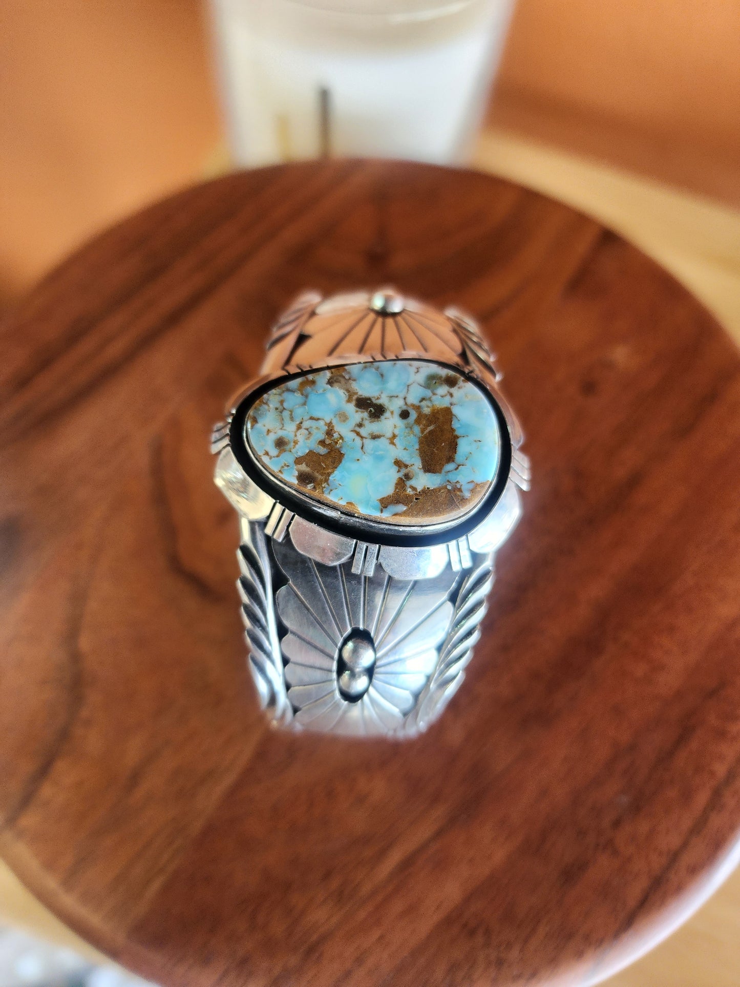 Navajo Sterling Silver Dry Creek Turquoise Cuff Bracelet