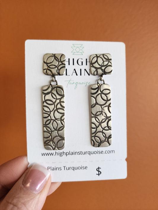 Dakota Willie Sterling Silver Hand Stamped Earrings