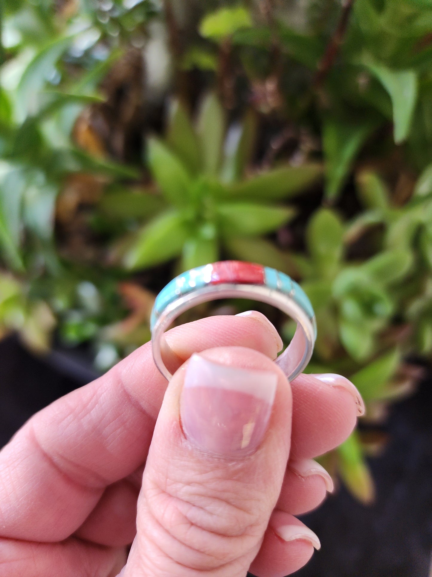Navajo Multi-Stone Channel Inlay Ring (9.5)