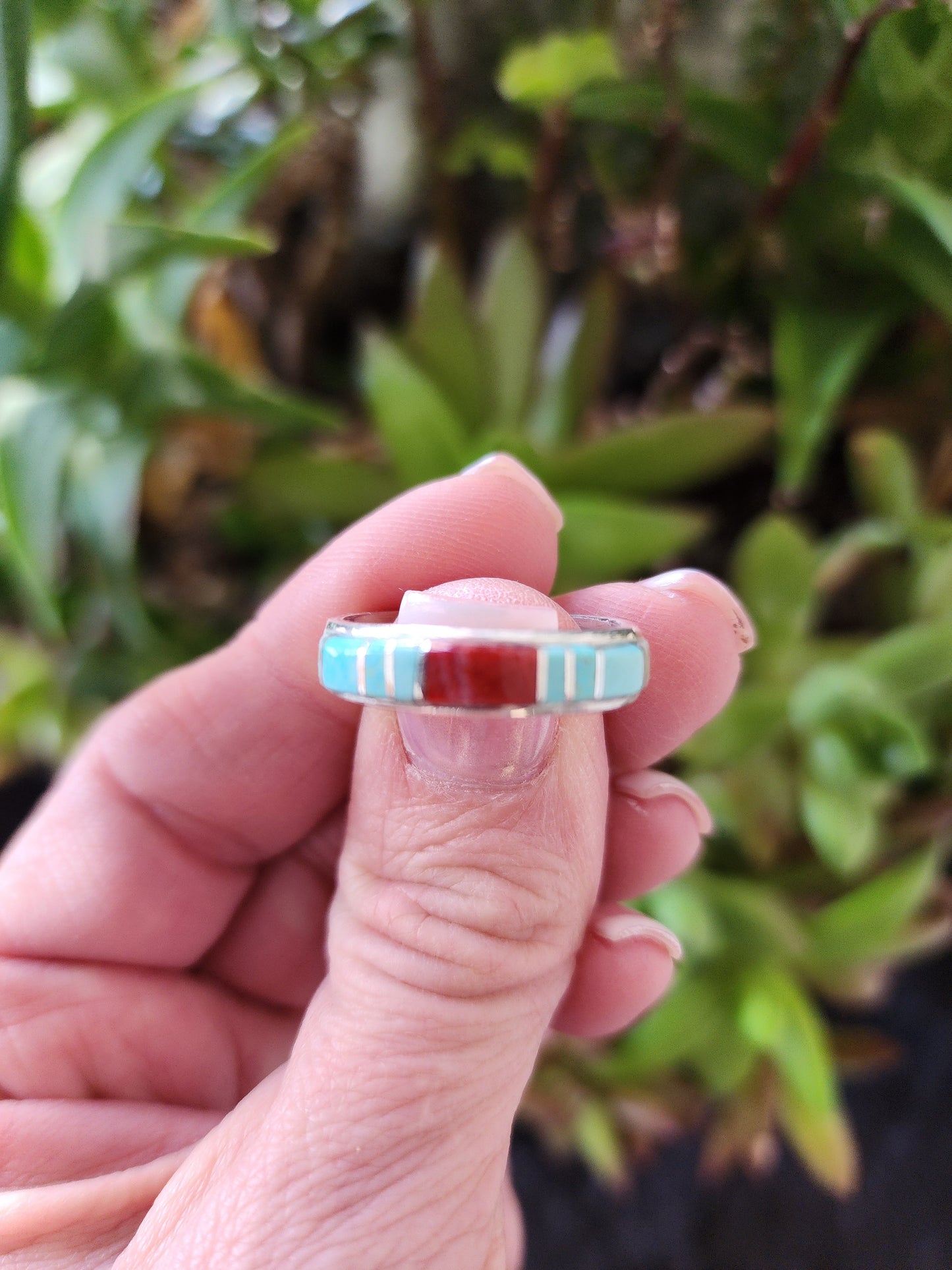 Navajo Multi-Stone Channel Inlay Ring (9.5)