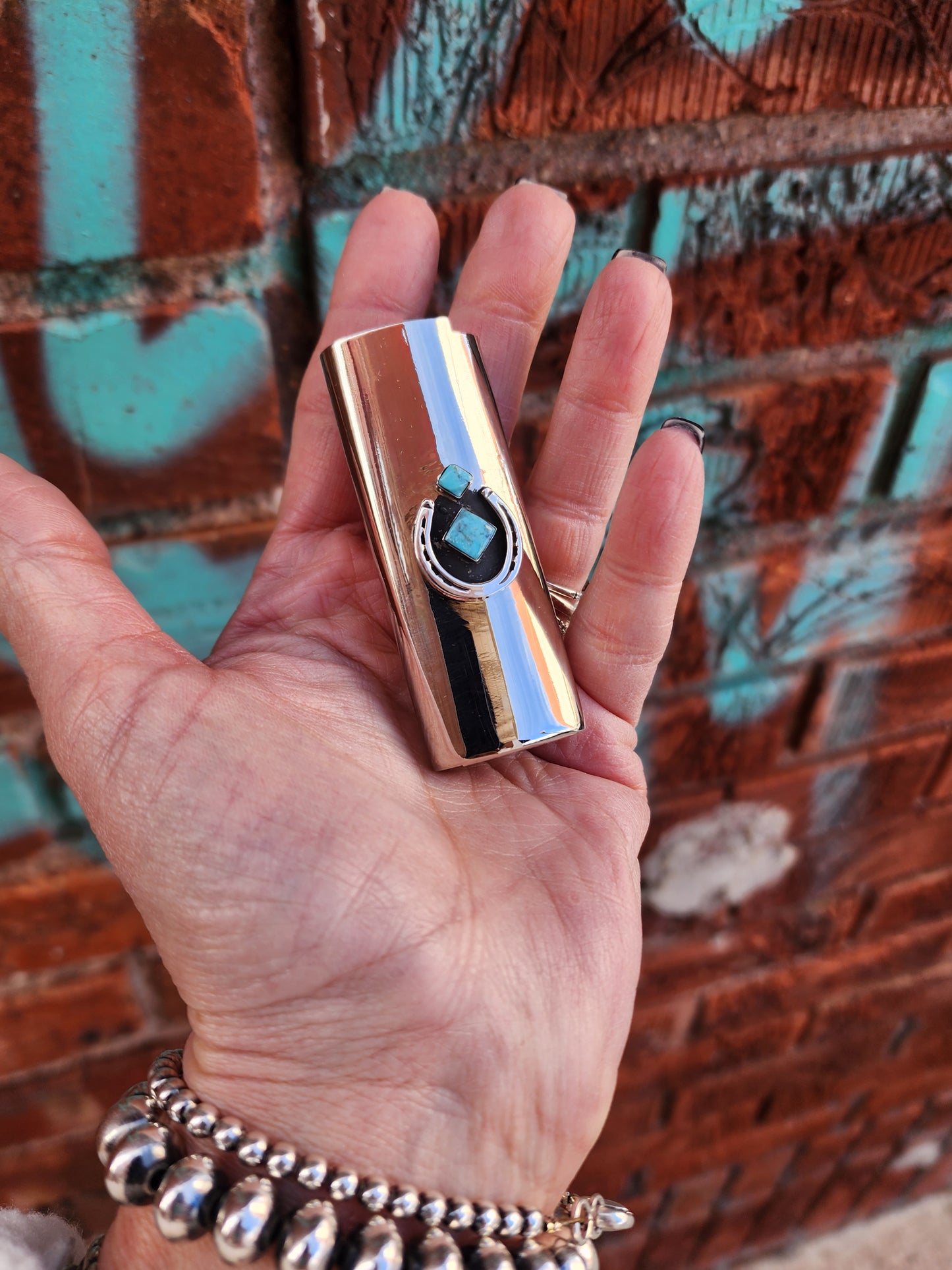 Lighter Case with Sterling Silver and Turquoise accents