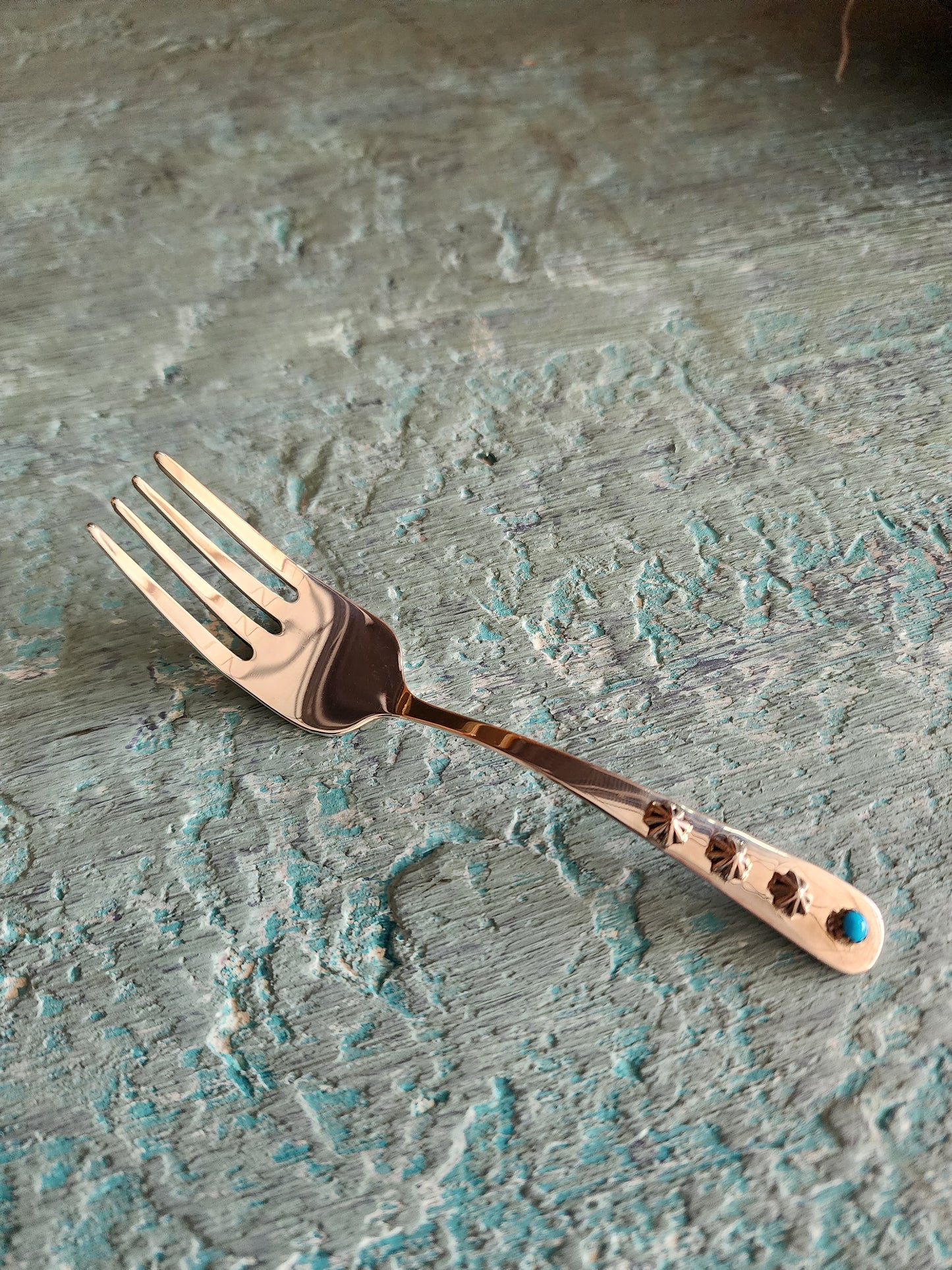 Baby Fork with Sleeping Beauty Turquoise accent