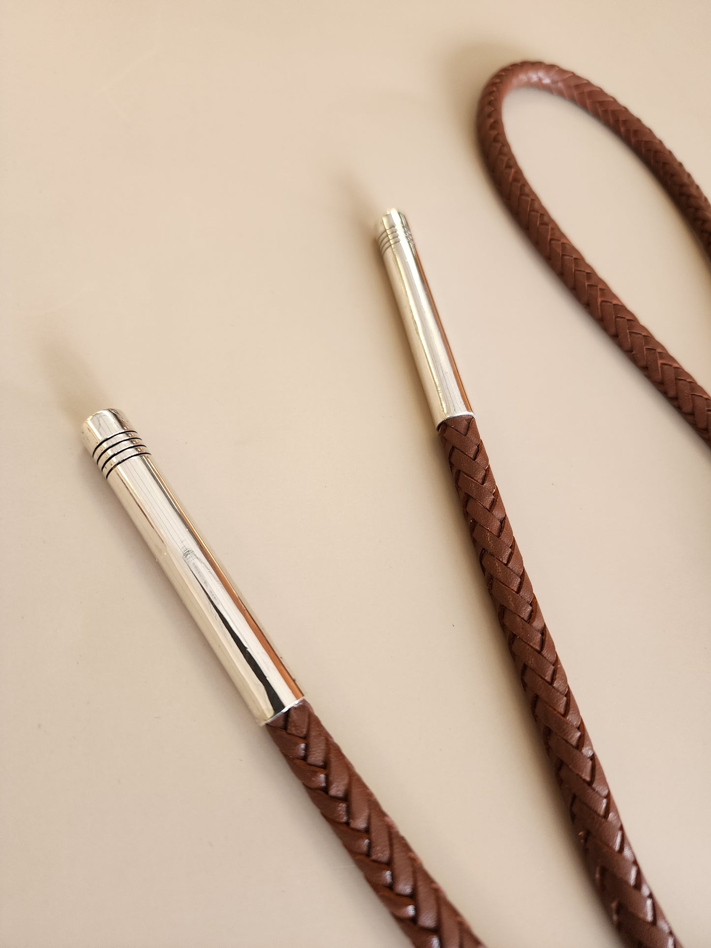 Green Kingman Turquoise Brown 8-Ply Hand-Braided Bolo Tie