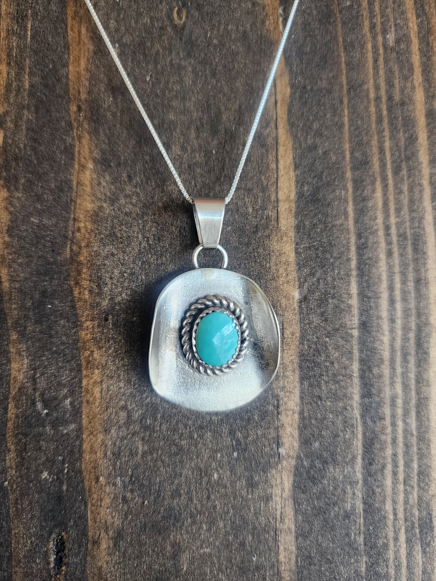 Sterling Silver Cowboy Hat Pendant Necklace with accent stone