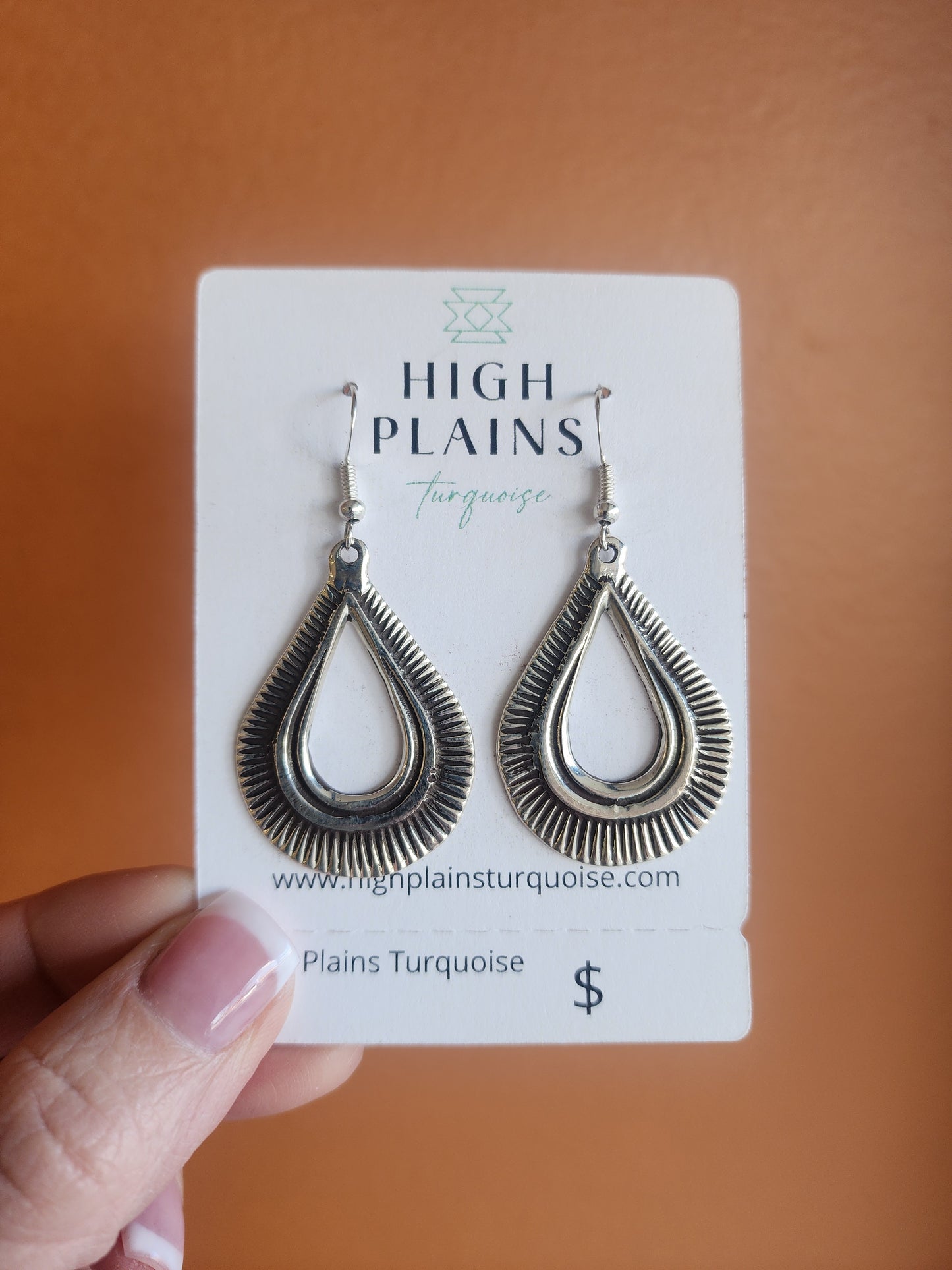 Victor Pena Sterling Silver Large Teardrop Earrings