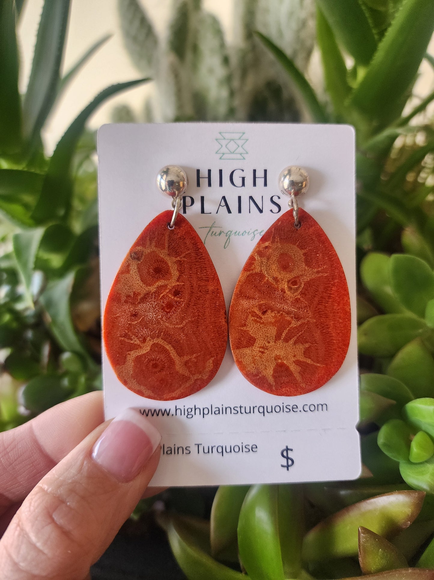Sponge Coral Post Back Earrings
