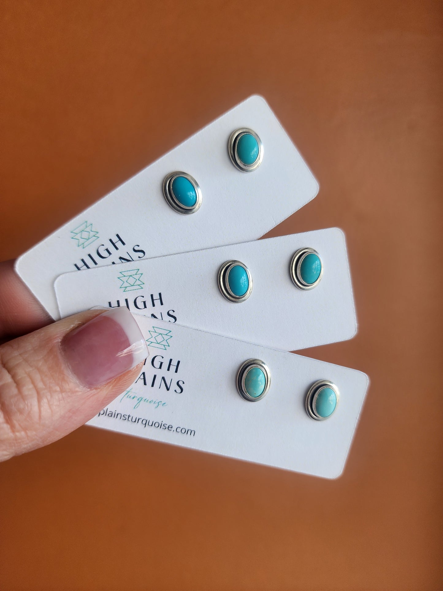 Mini Turquoise Sterling Silver Bezel Earrings