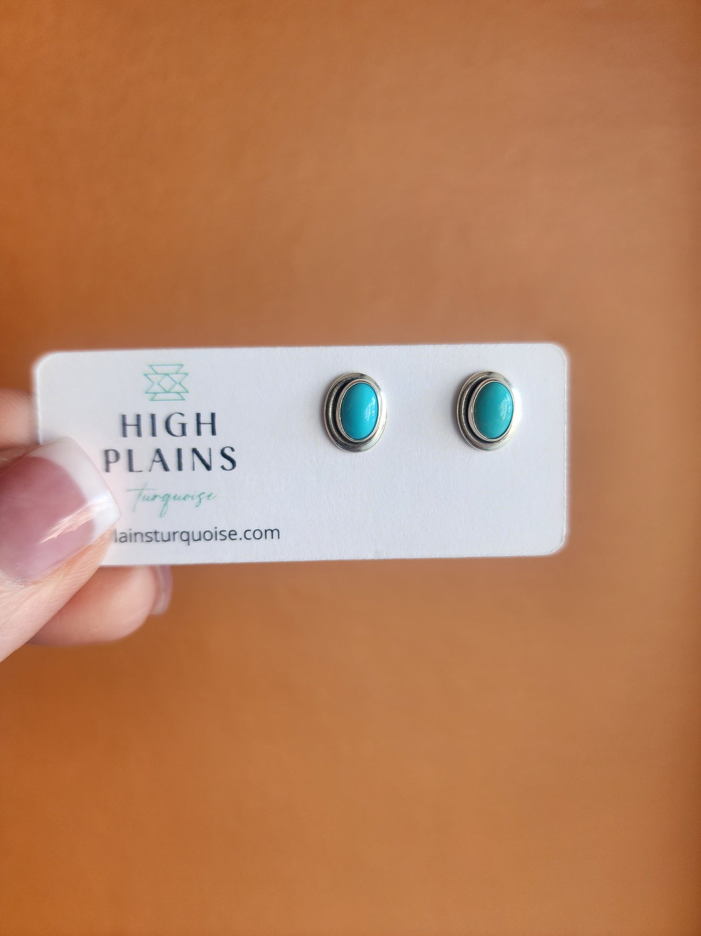 Mini Turquoise Sterling Silver Bezel Earrings