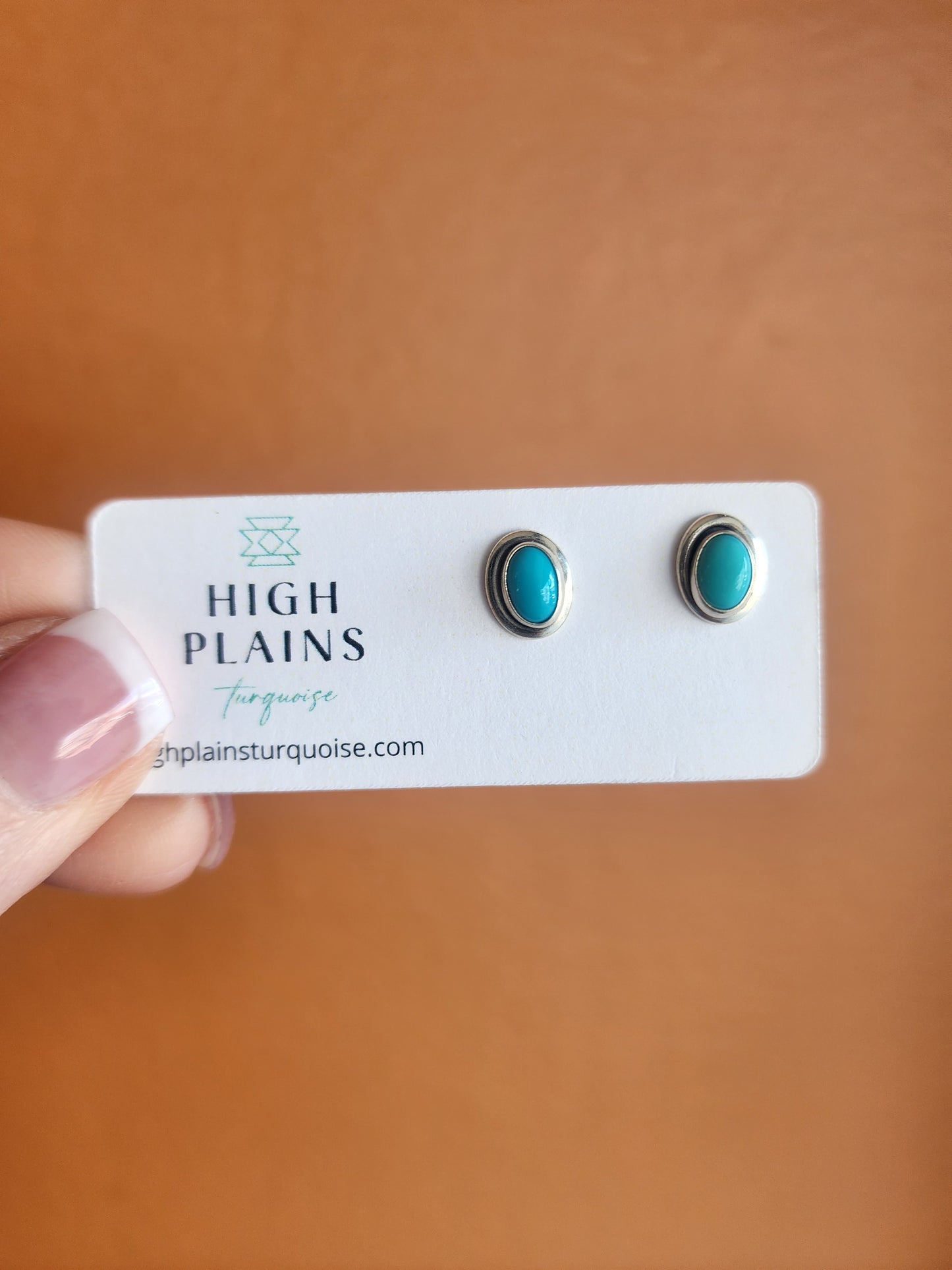 Mini Turquoise Sterling Silver Bezel Earrings