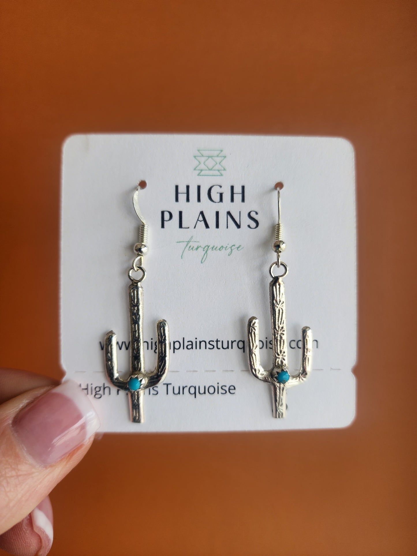 Lorraine Chee Sterling Silver Cactus with Turquoise accents