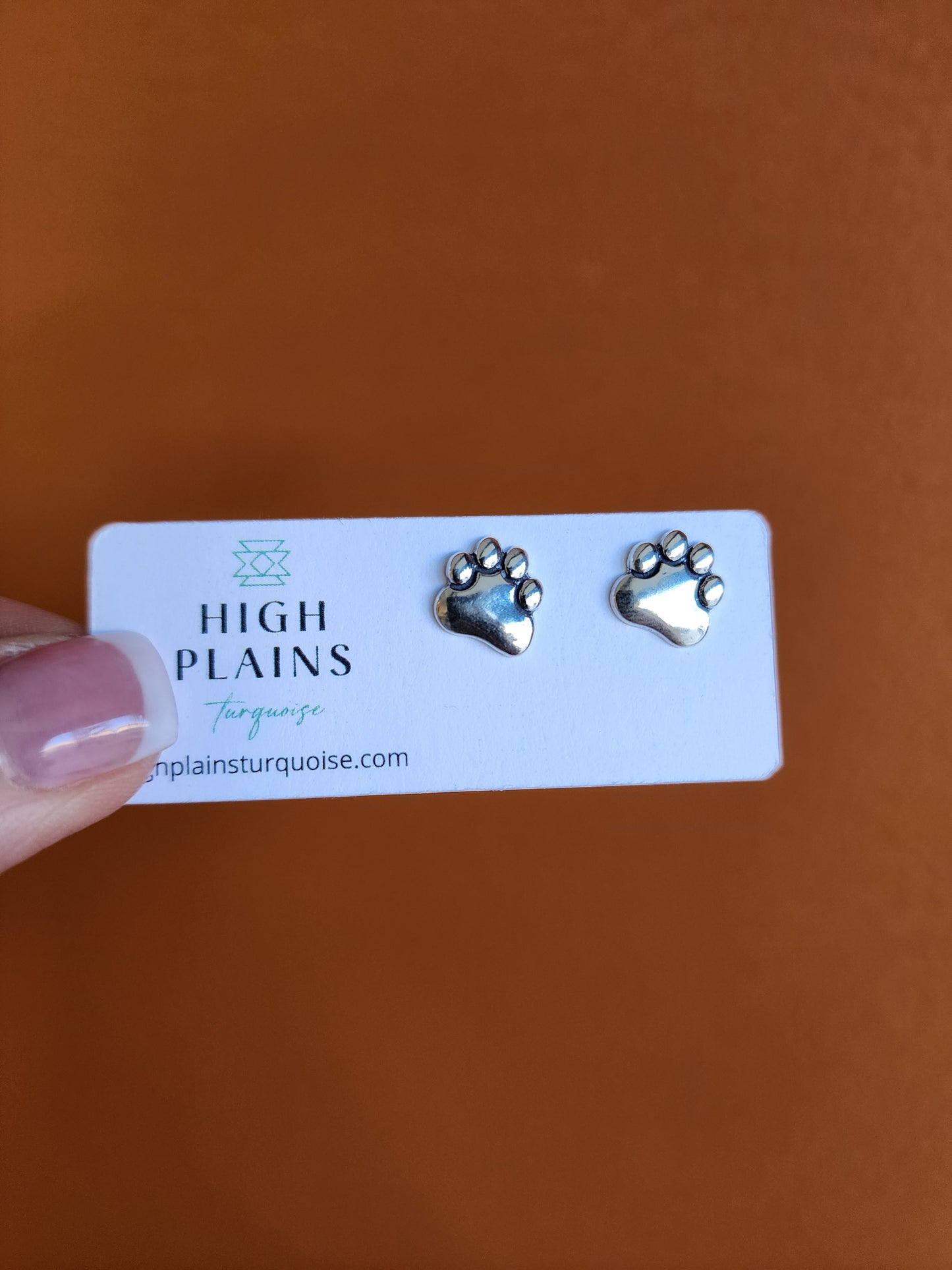 Sterling Silver Paw Print Earrings