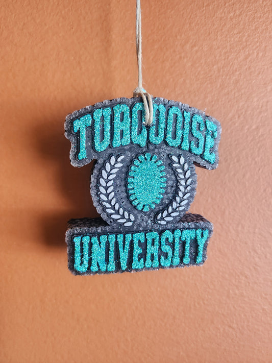 Scented Car Freshie - Turquoise University