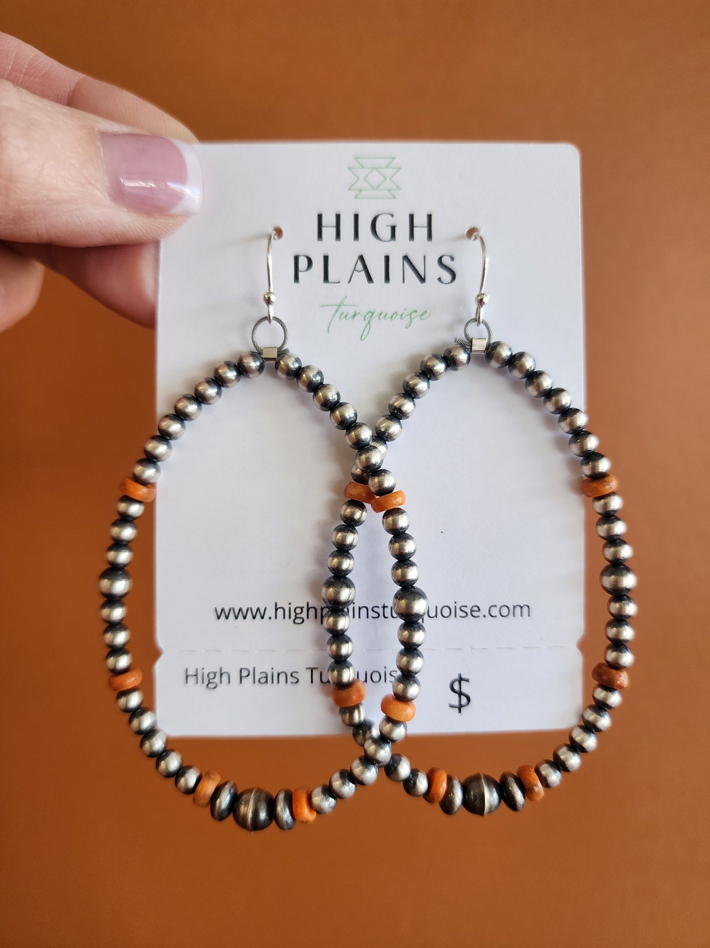 Large 4-6mm Sterling Silver Beaded Earrings with Spiny accents