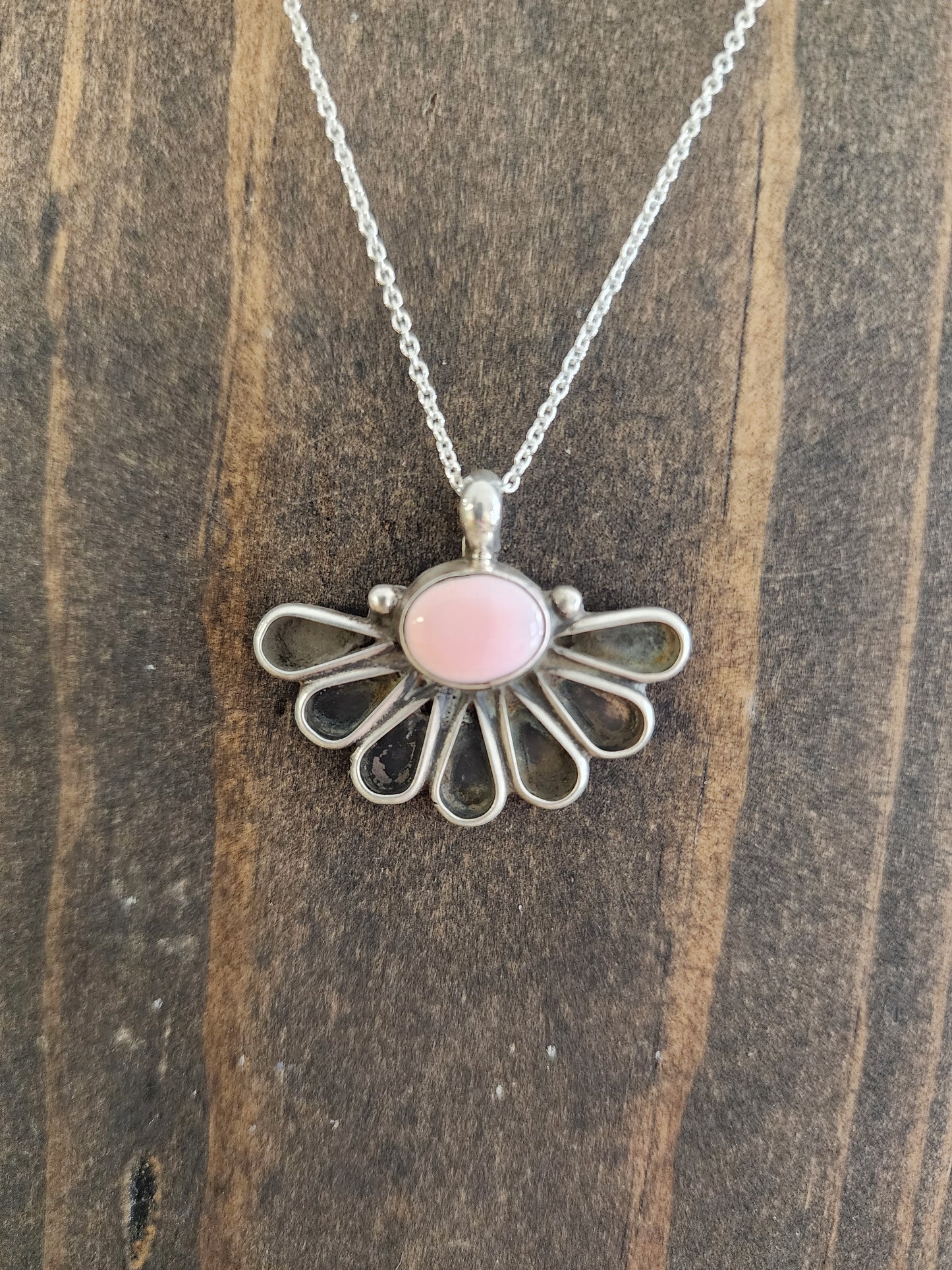 Geraldine James Sterling Silver Fan Necklace with accent stone