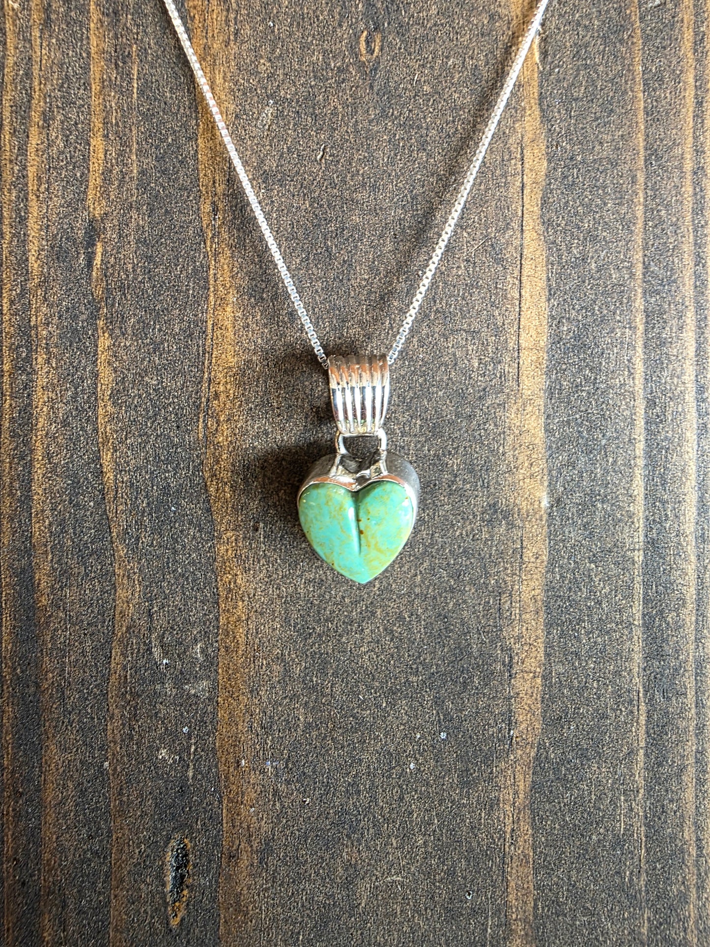 Kingman Turquoise Heart Pendant Necklace