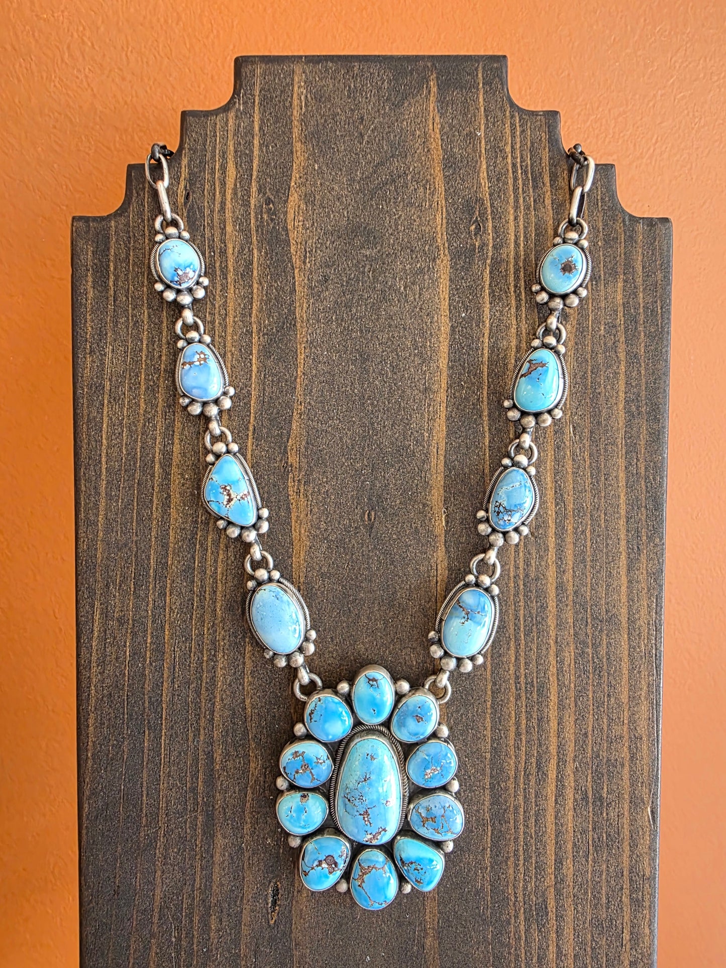 Golden Hills Turquoise Statement Cluster Necklace