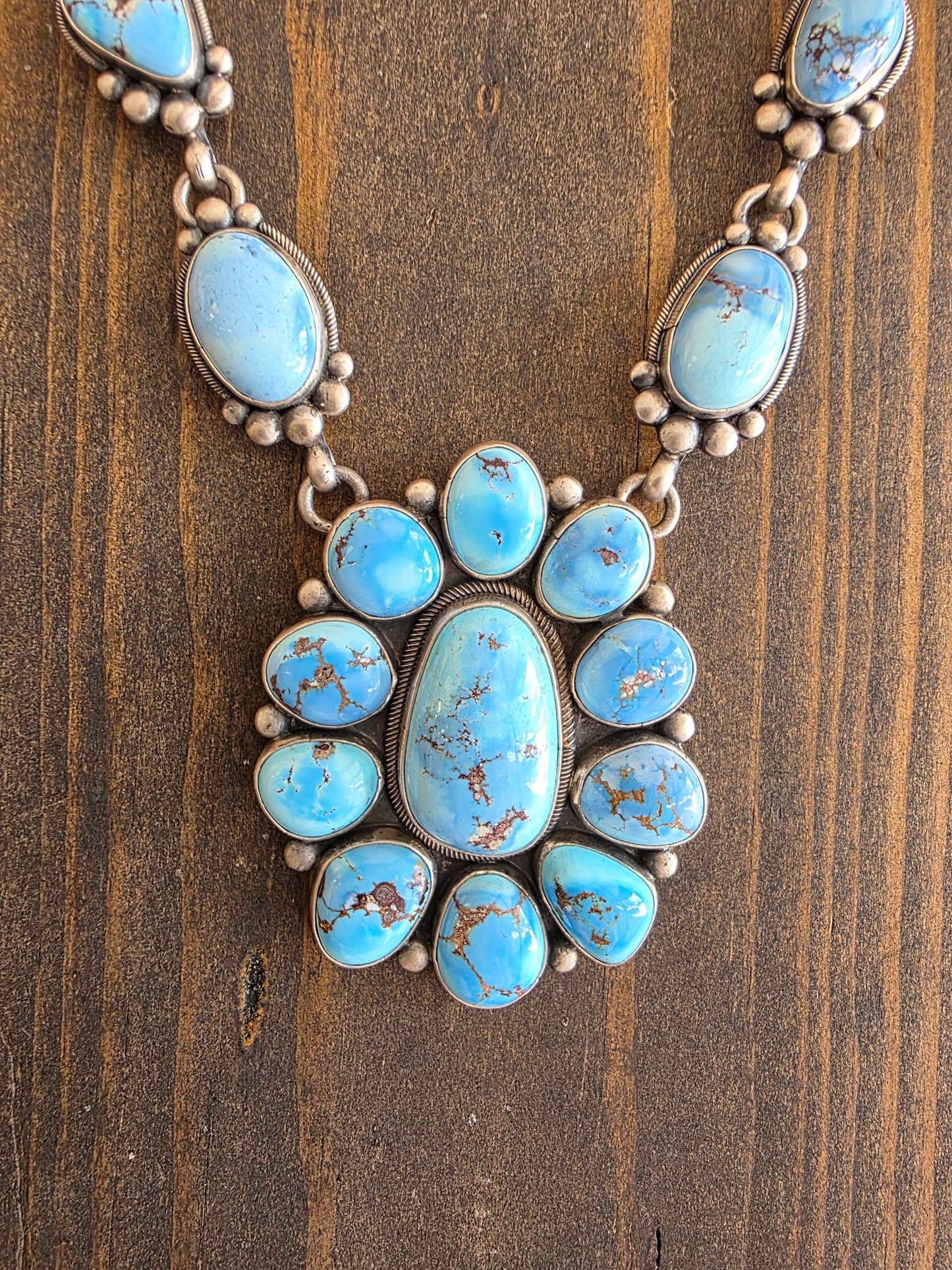 Golden Hills Turquoise Statement Cluster Necklace
