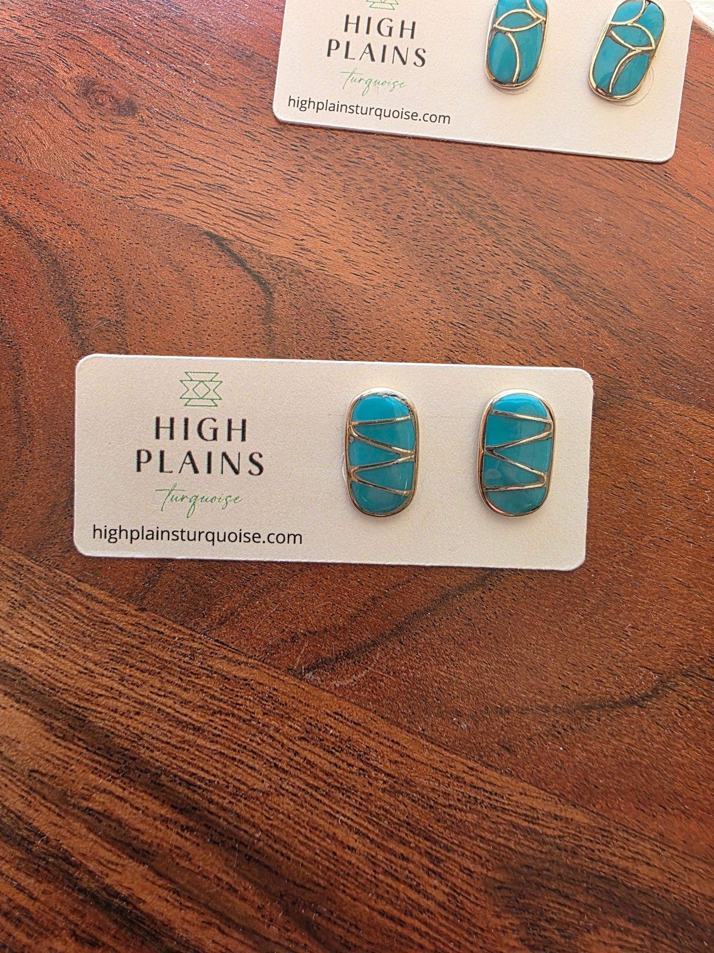 Zuni Turquoise Oval Inlay Earrings