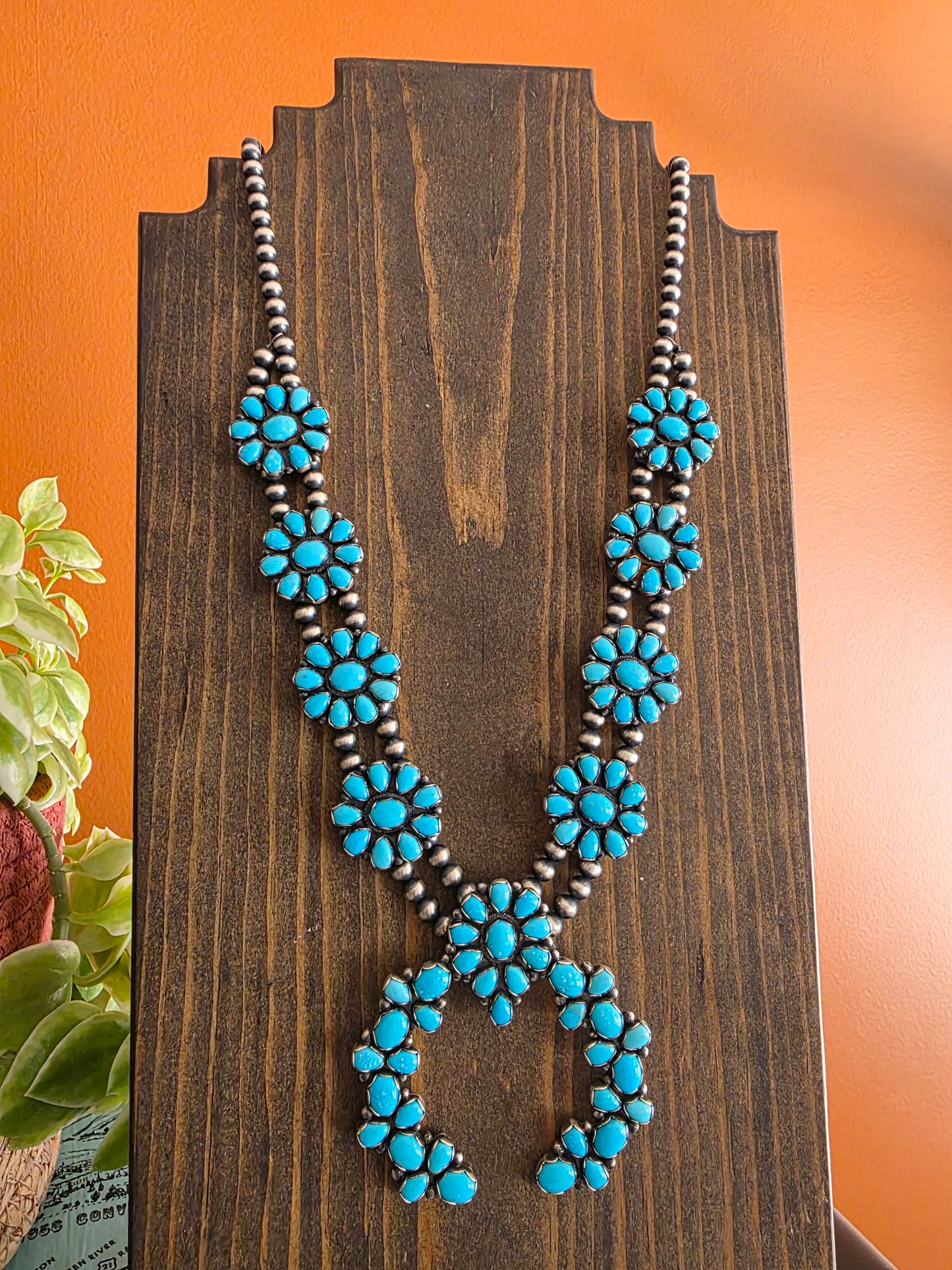 Sonoran Mountain Turquoise Cluster Squash Style Necklace
