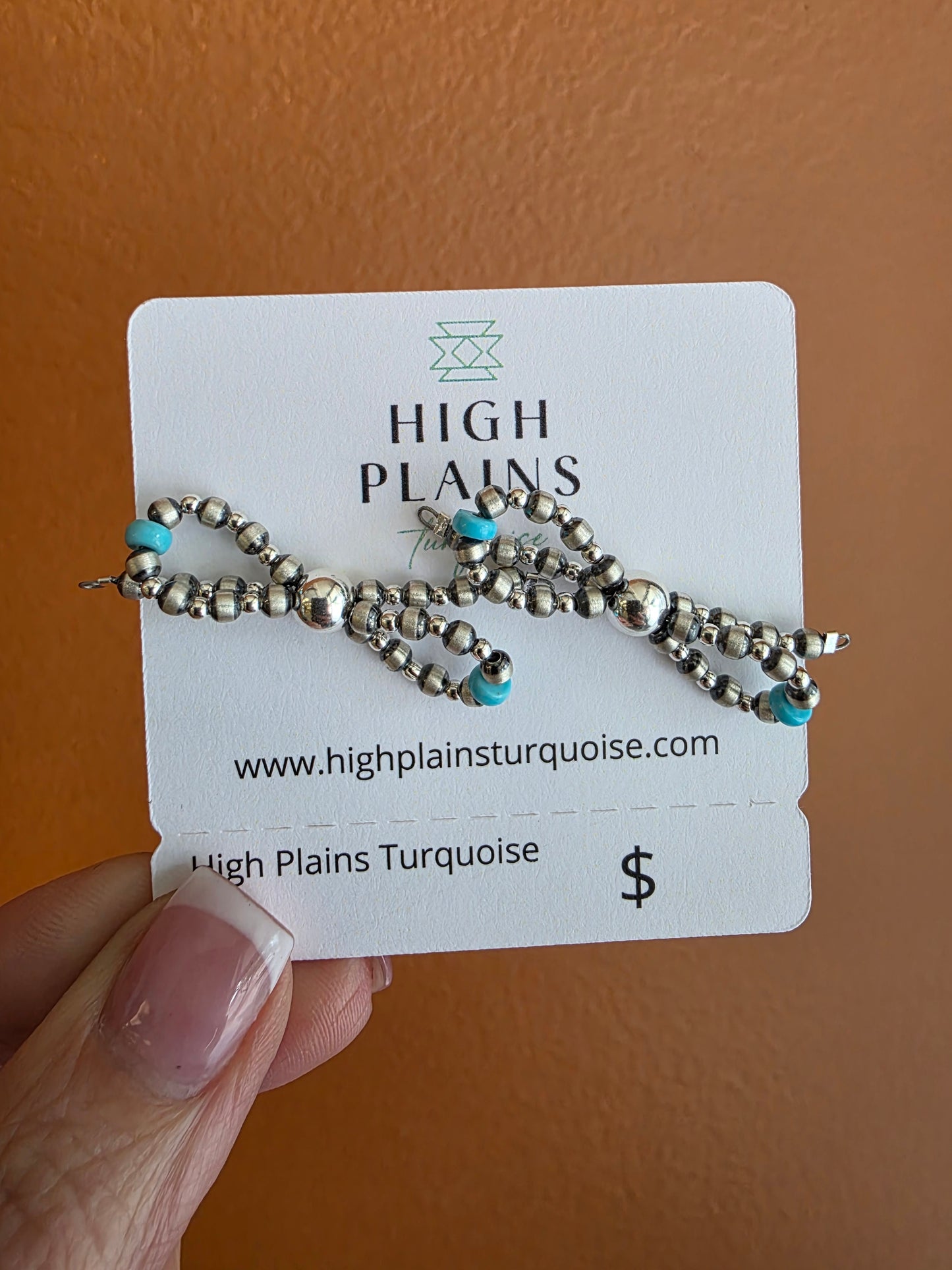 Mini Sterling Silver Bowtie Earrings with Turquoise Accent