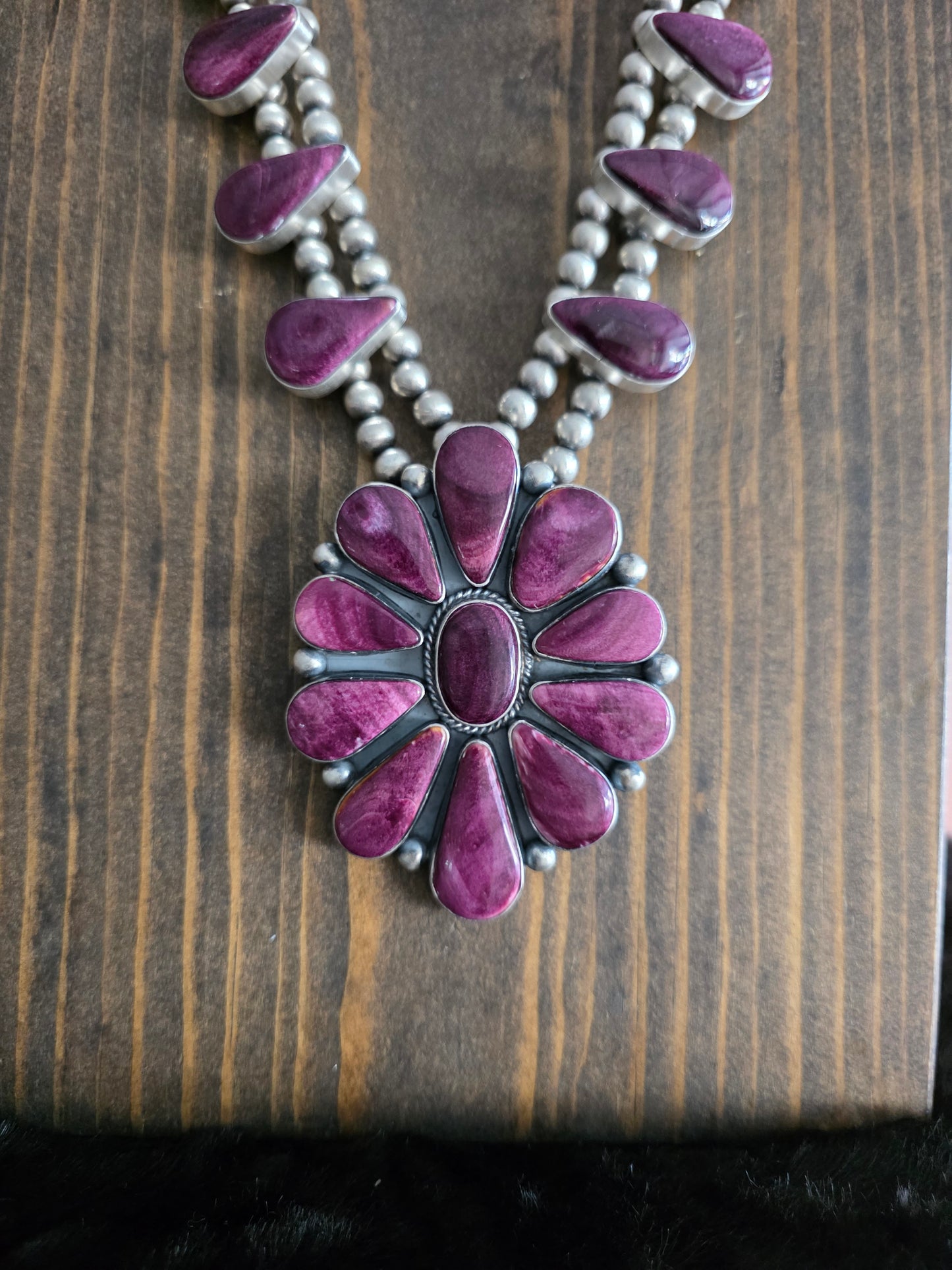 Purple Spiny Cluster Squash Necklace Set