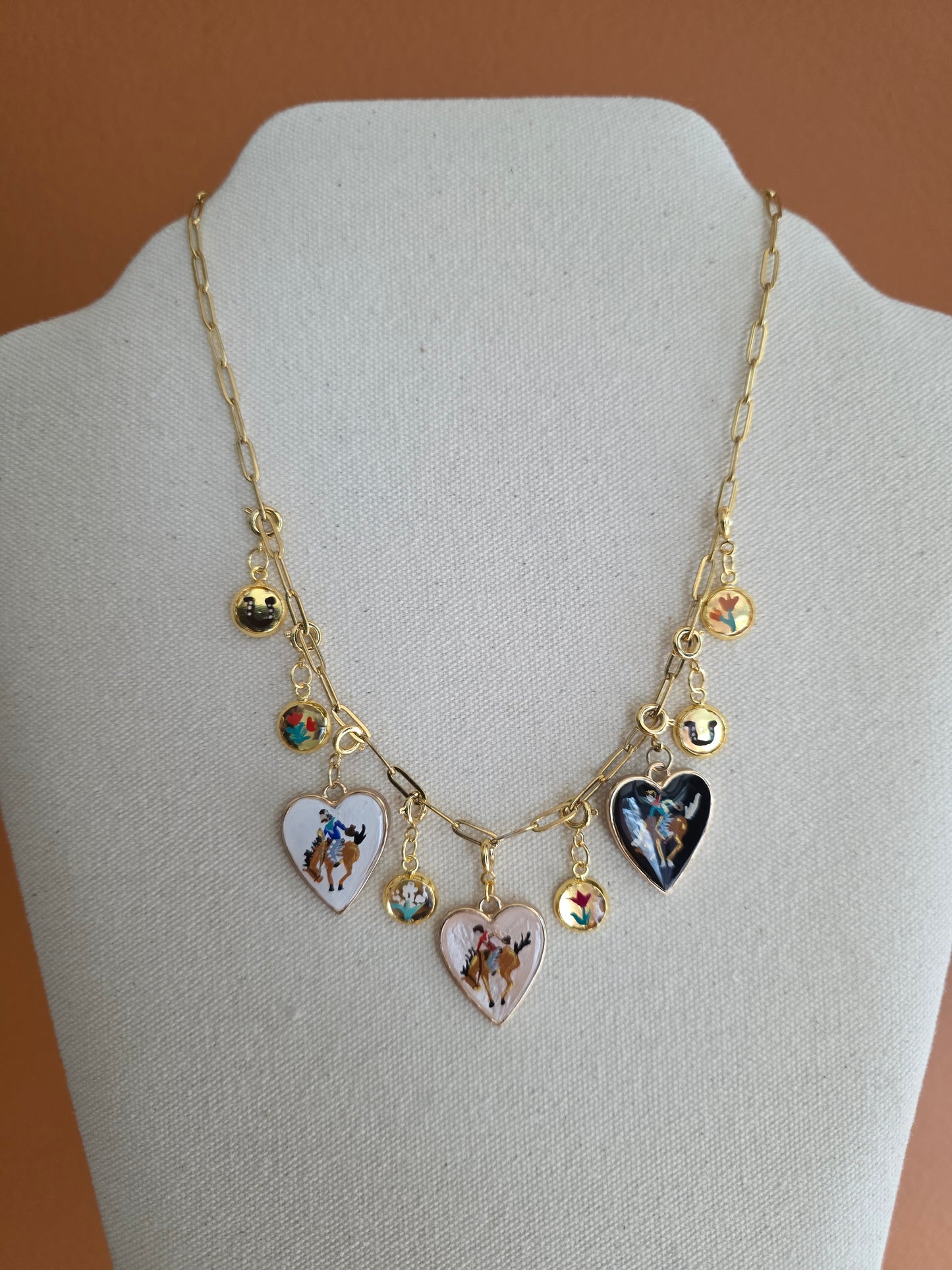 Gold-Plated Stainless-Steel Paperclip Charm Necklace