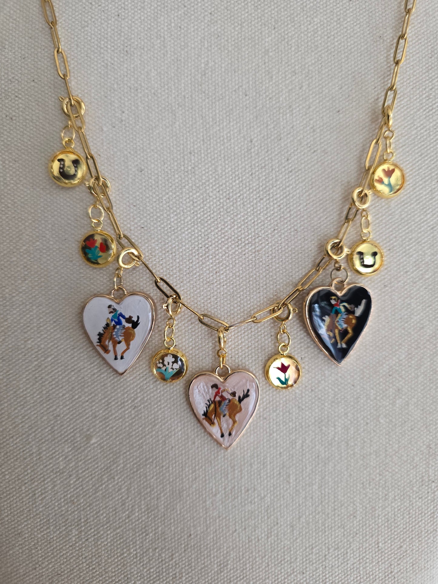 Hand Painted Round Charm (various styles available)